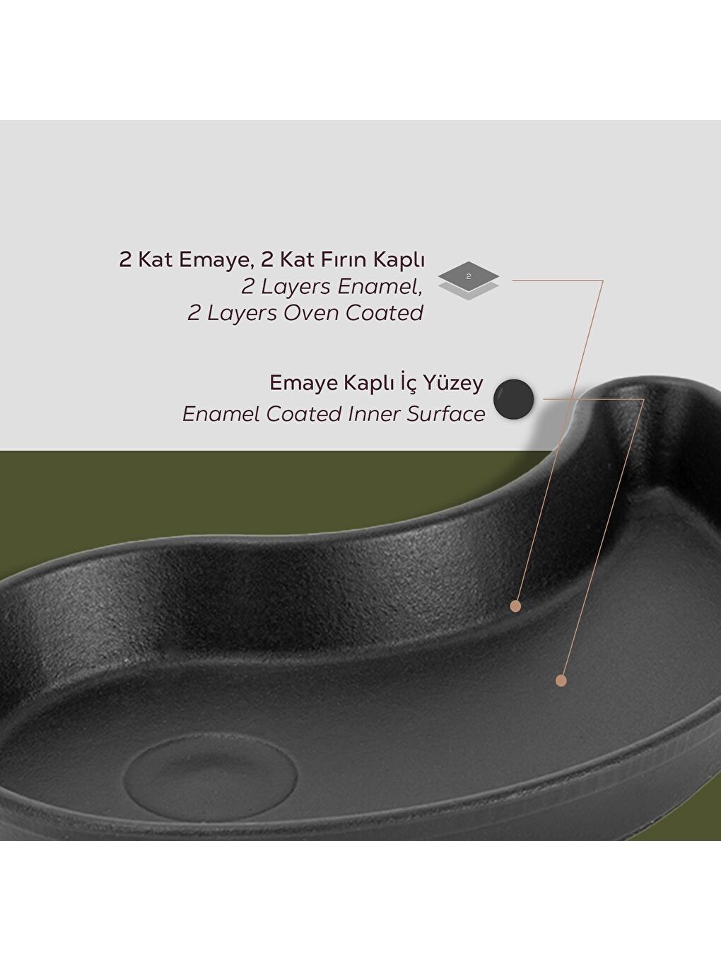 Siyah Damla Formlu Yingyang Fajita Tabağı Ölçü 10x20cm.-4