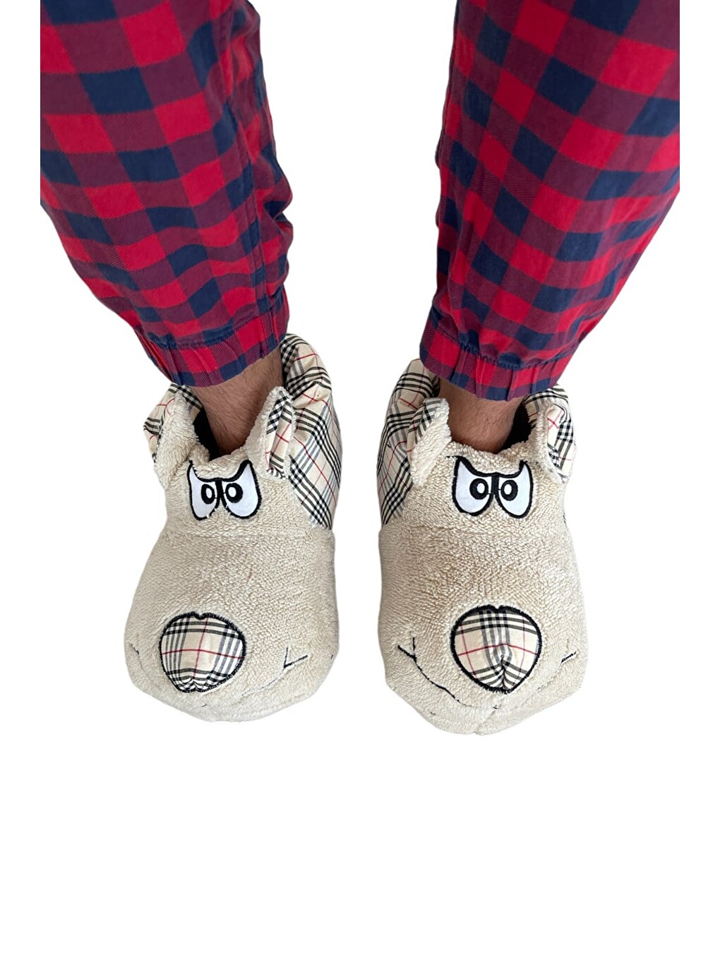 Unisex Panduf Ses Yapmayan Ev Patiği Bej-5