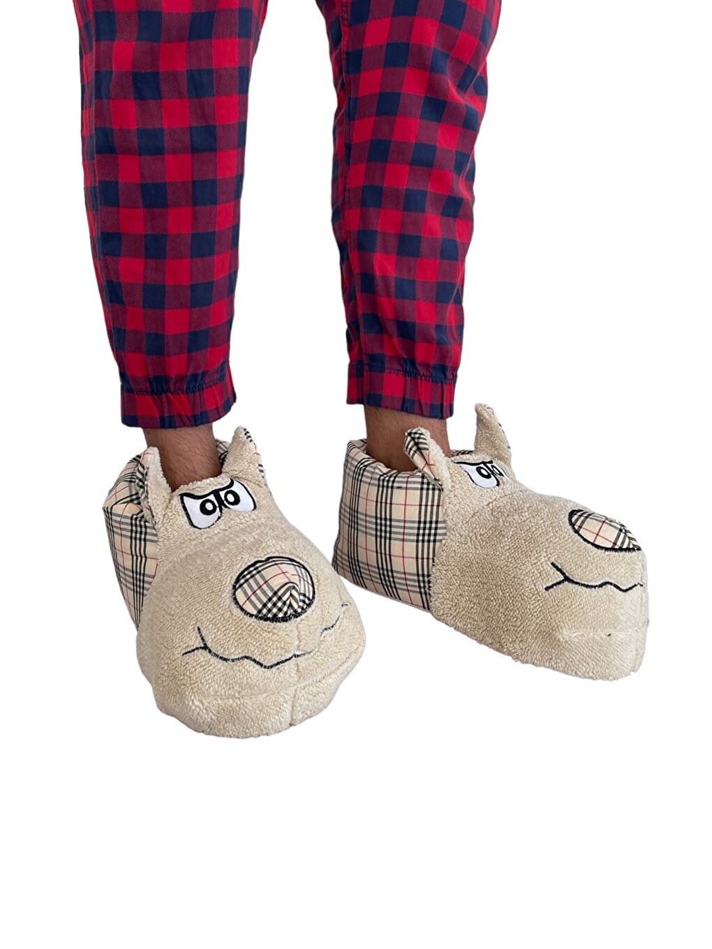 Unisex Panduf Ses Yapmayan Ev Patiği Bej-1