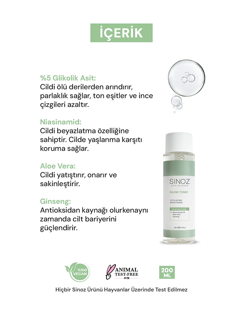 Gözenek Sıkılaştırıcı Arındırıcı Canlandırıcı Peeling Etkili Glow Tonik Glycolic Acid %5 200 Ml-5