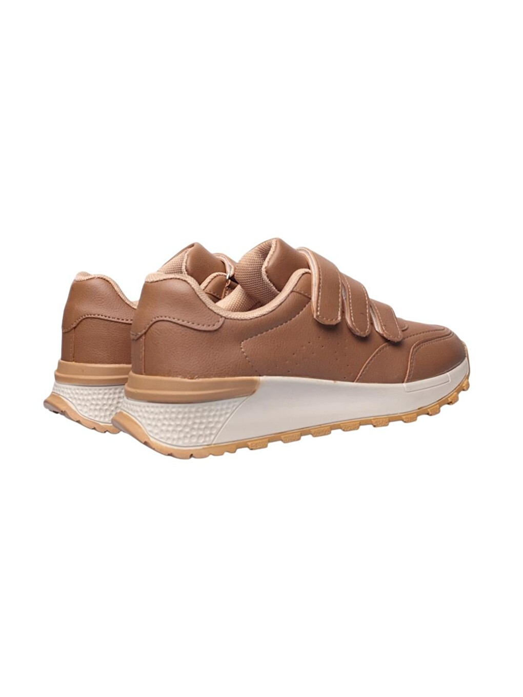 Kahverengi Kadın Cırtlı Kolay Giyilebilir Mevsimlik Sneaker Spor Ayakkabı Taba-6