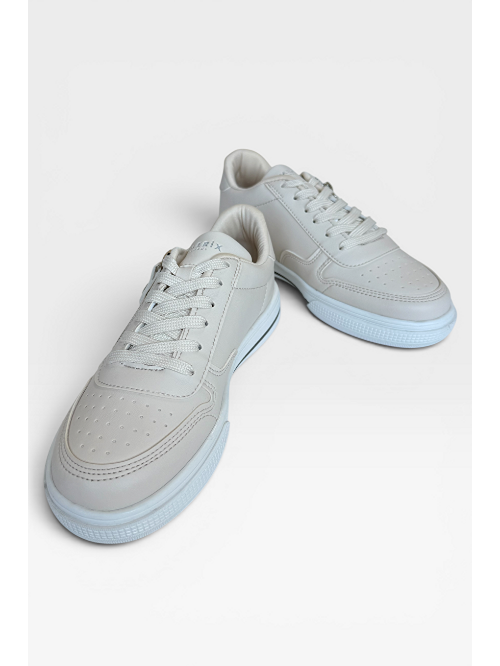 Günlük Hafif Taban Bağcıklı Fermuarlı Kadın Sneaker Ayakkabı Bej-7