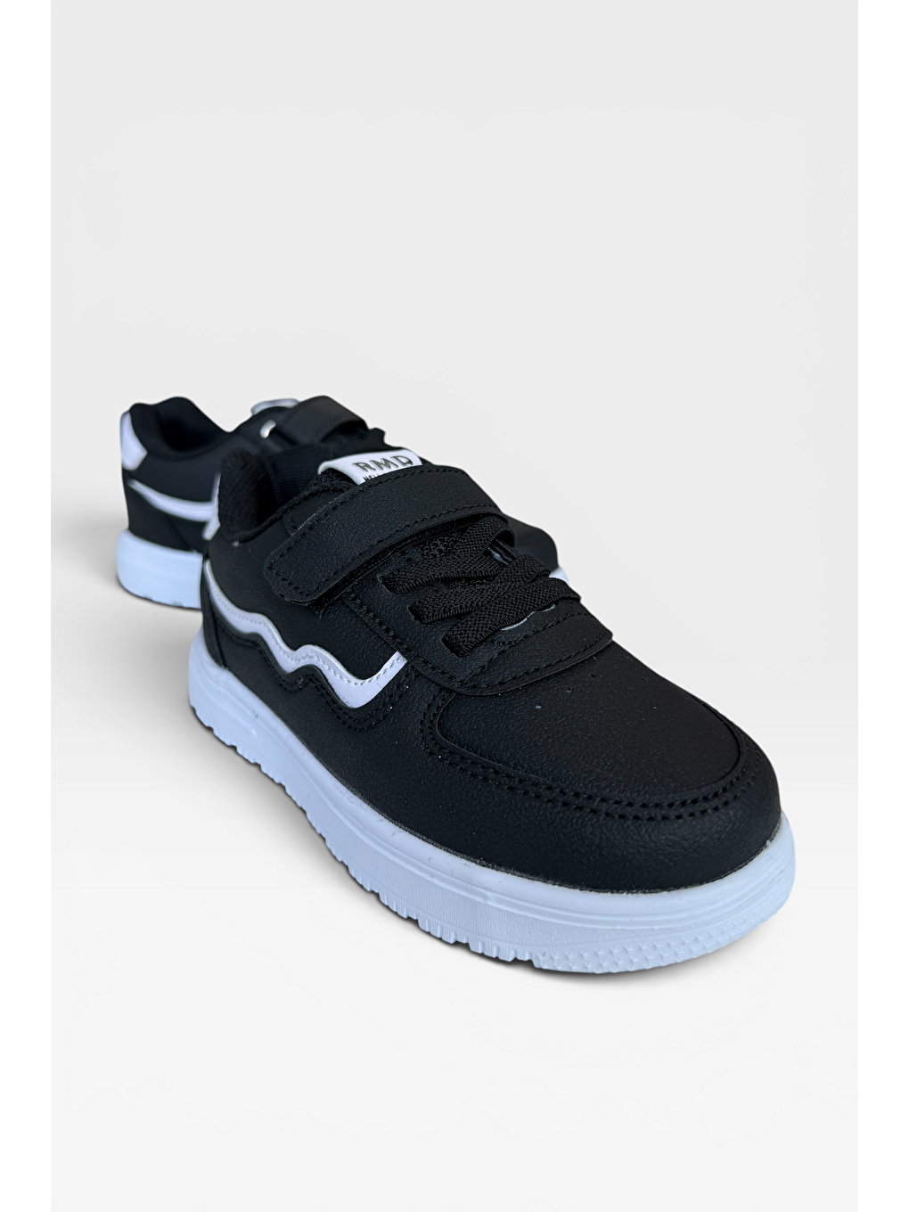 Anatomik Taban Cırtlı Rahat Hafif Sneaker Çocuk Spor Ayakkabı Siyah - Beyaz-3