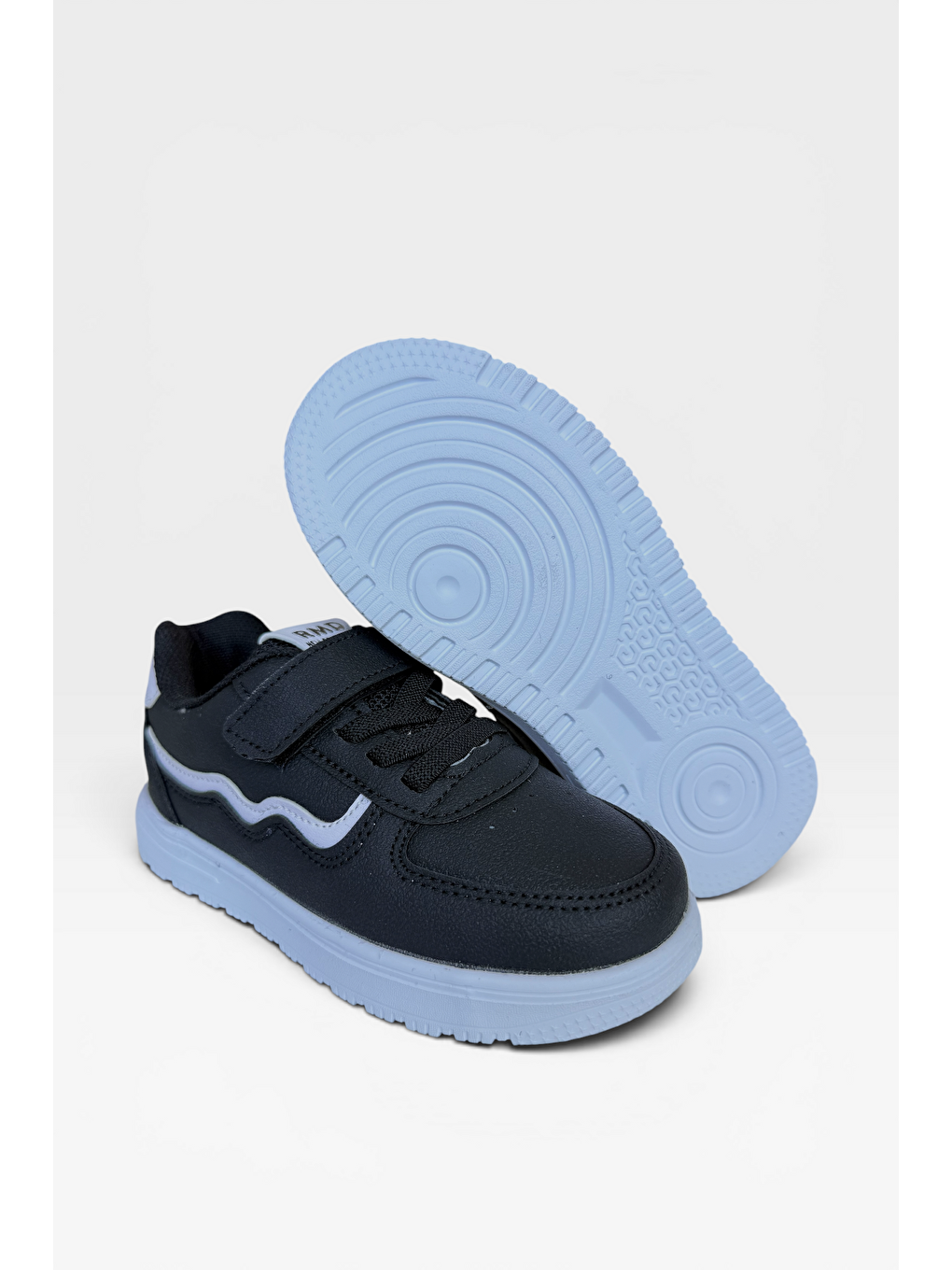 Anatomik Taban Cırtlı Rahat Hafif Sneaker Çocuk Spor Ayakkabı Siyah - Beyaz-9