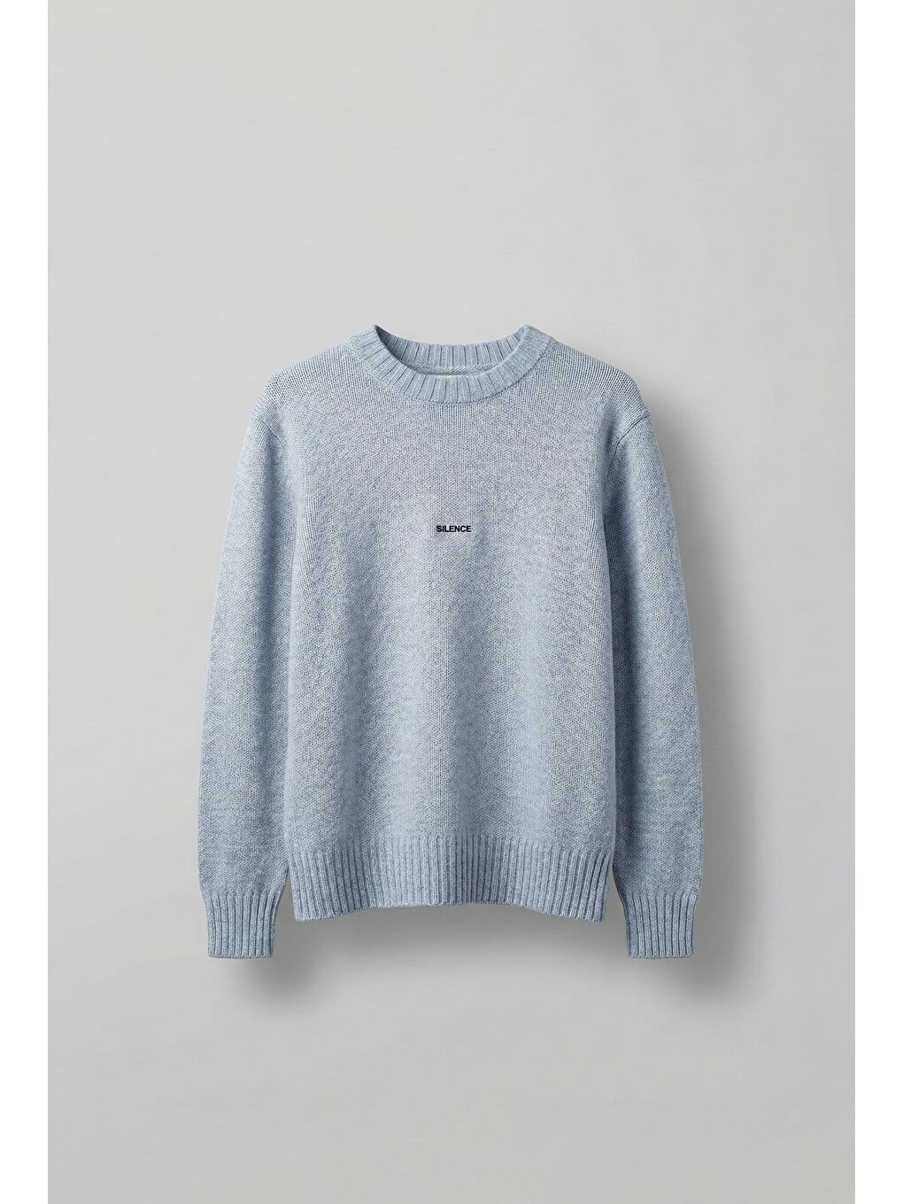 Erkek Regular Fit Bisiklet Yaka Kazak Açık Mavi