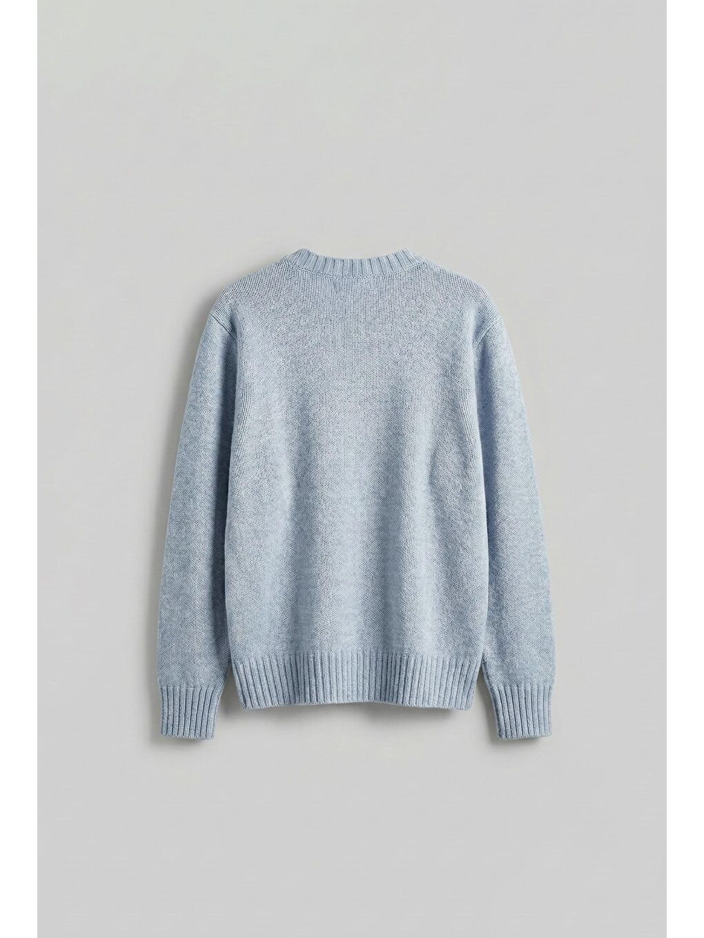 Erkek Regular Fit Bisiklet Yaka Kazak Açık Mavi-1