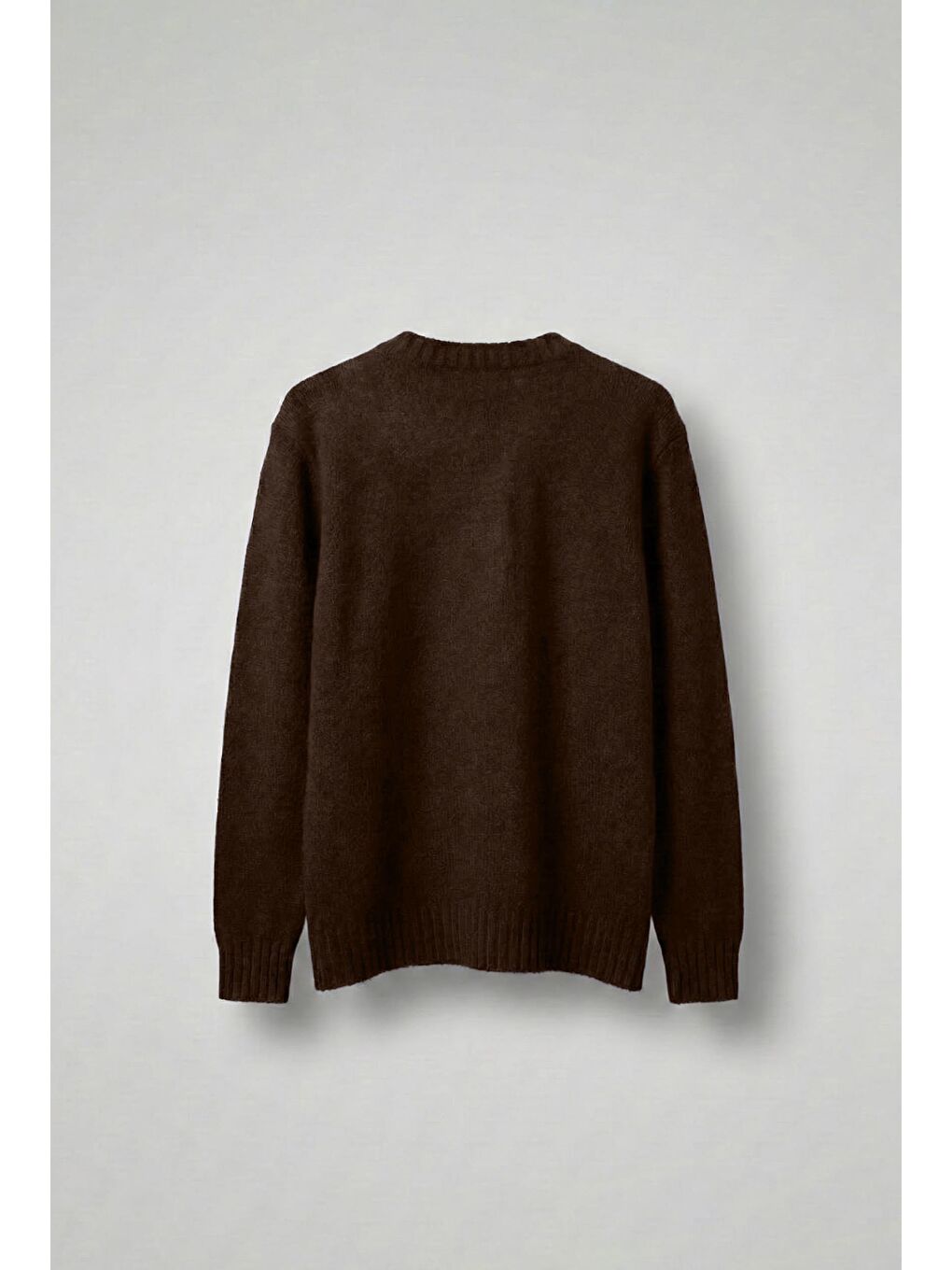 Kahverengi Erkek Regular Fit Bisiklet Yaka Kazak Kahve-1