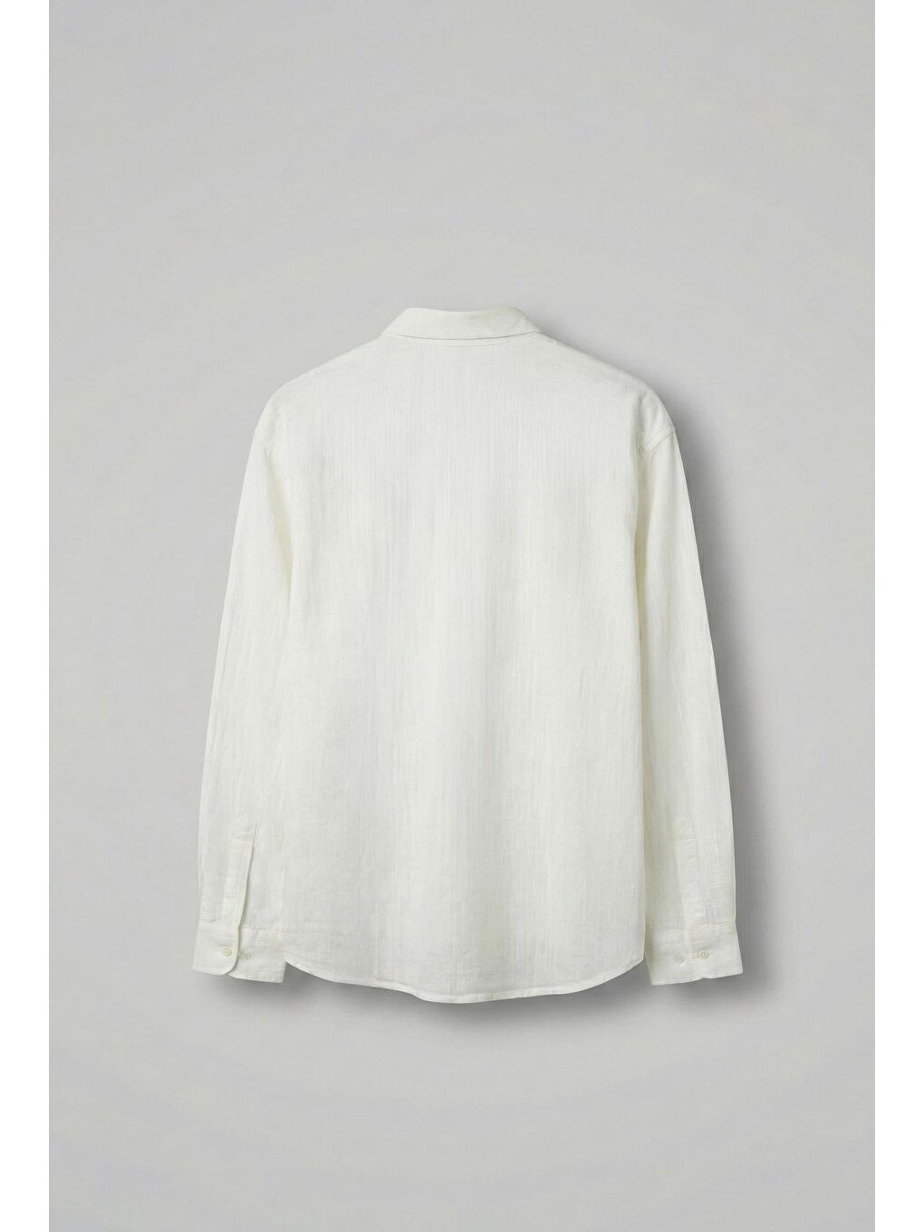 Erkek Relax Fit Rahat Kesim İnce %100 Pamuk Gömlek Beyaz-1