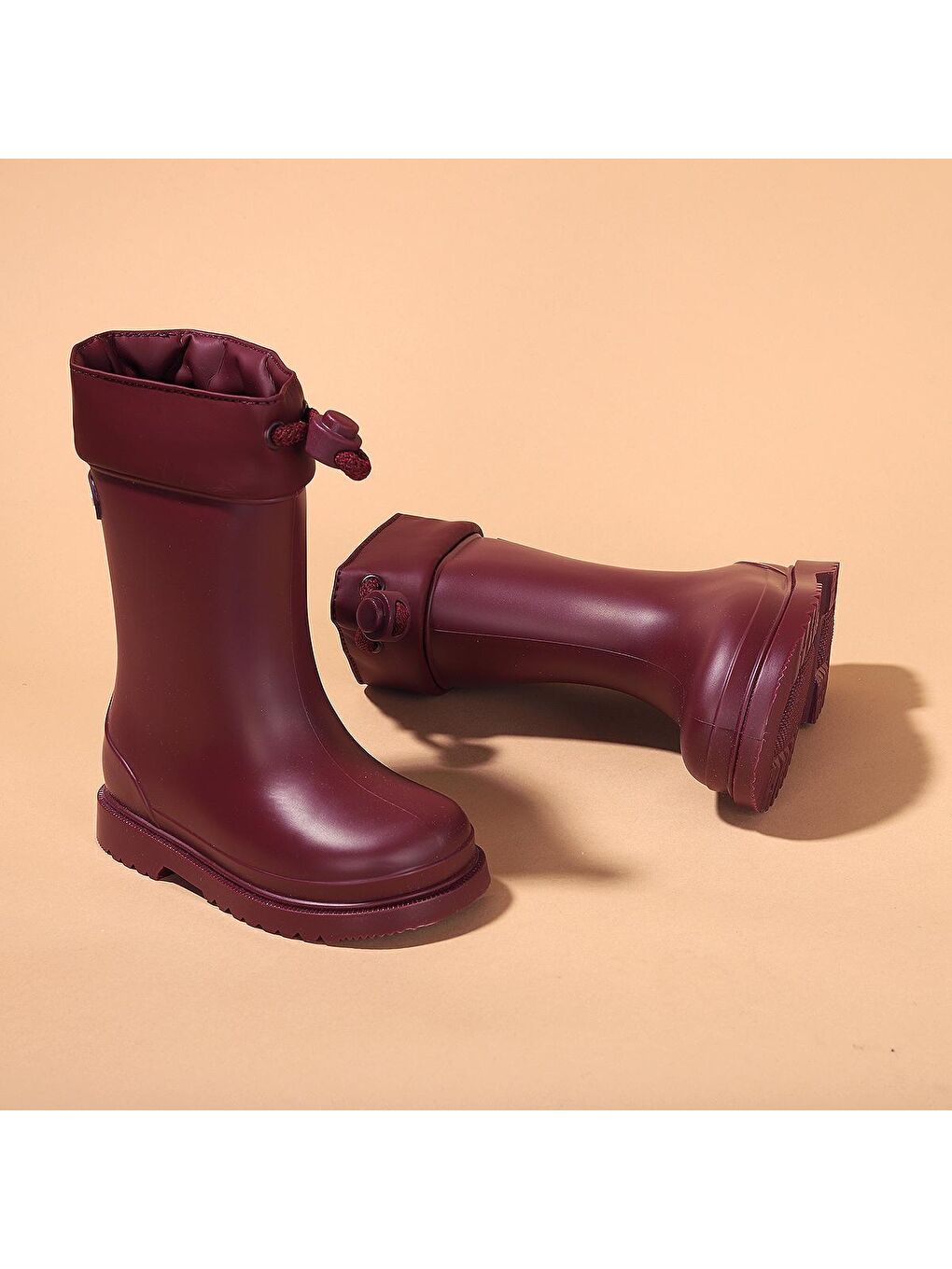 Bordo Chufo Cuello Kız/Erkek Çocuk Su Geçirmez Yağmur Kar Çizmesi W10100