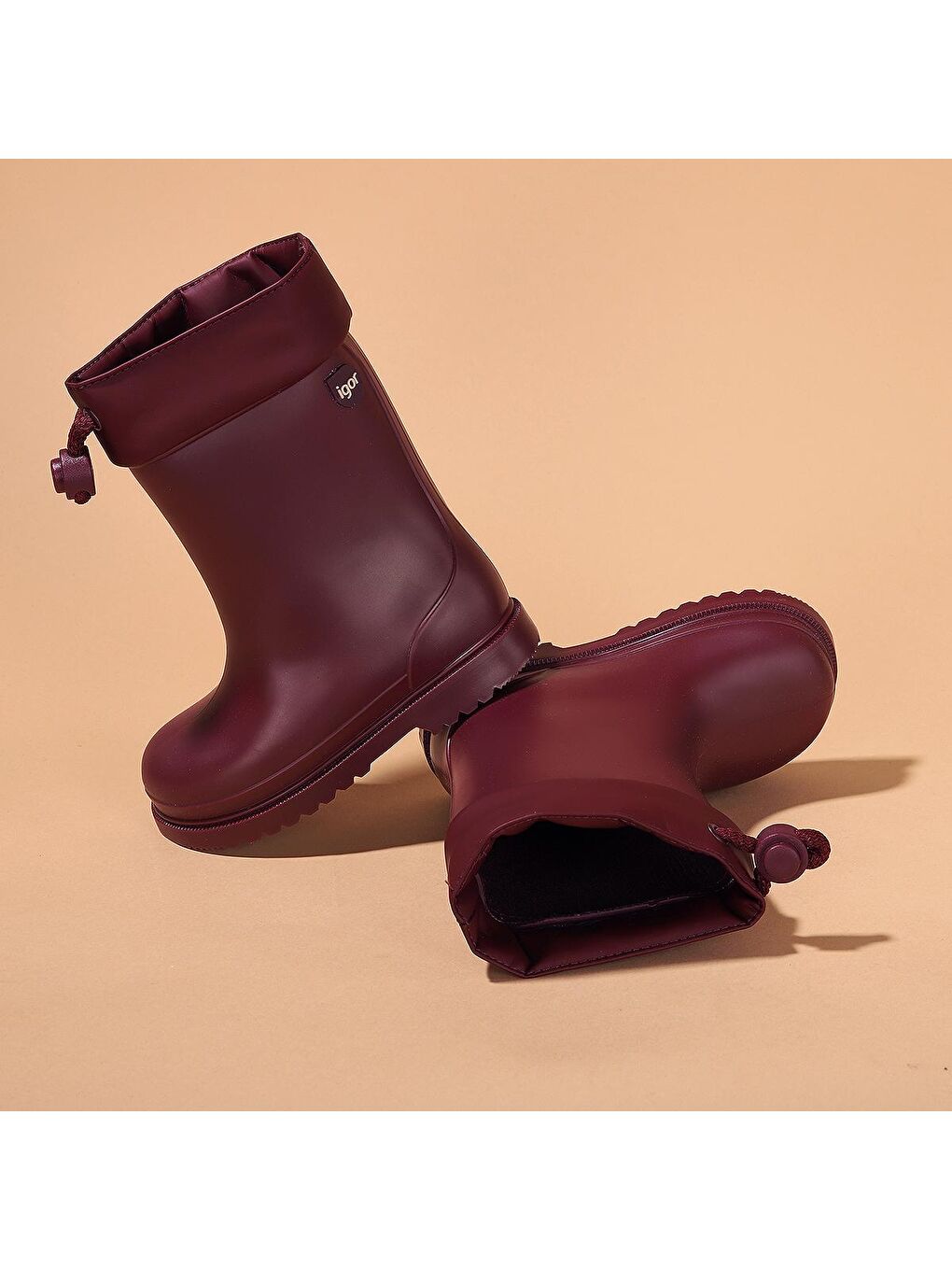 Bordo Chufo Cuello Kız/Erkek Çocuk Su Geçirmez Yağmur Kar Çizmesi W10100-1