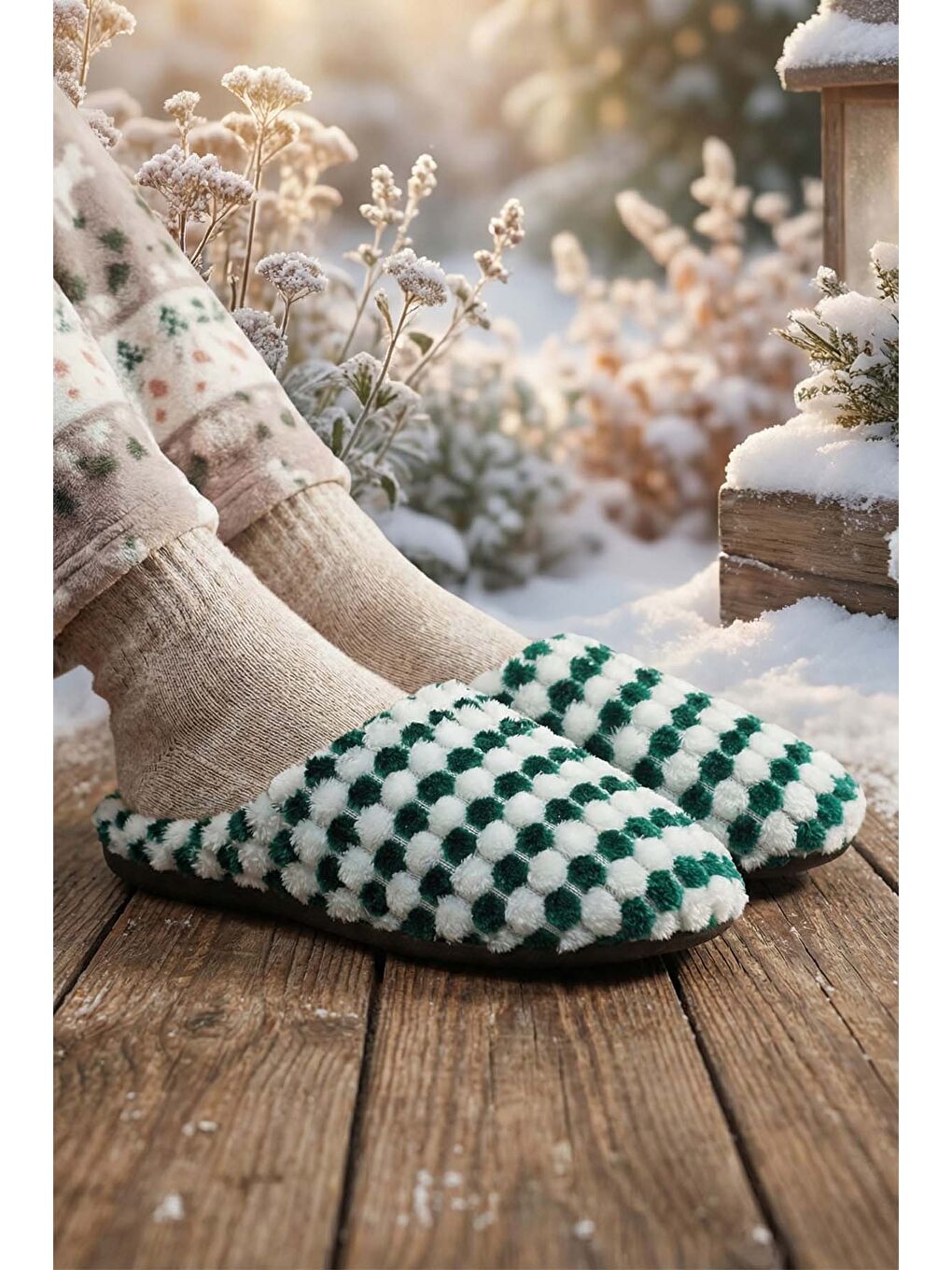 Petrol Kışlık Gondol Kadın Ev Terlik