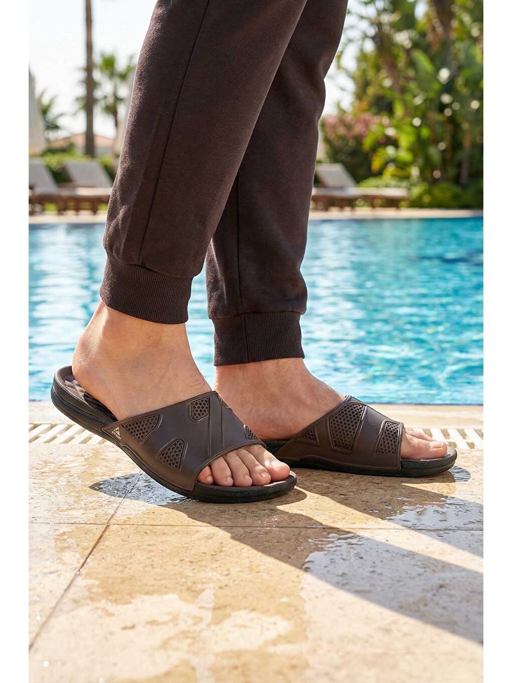 Kahverengi Yazlık Koleksiyon Erkek Terlik