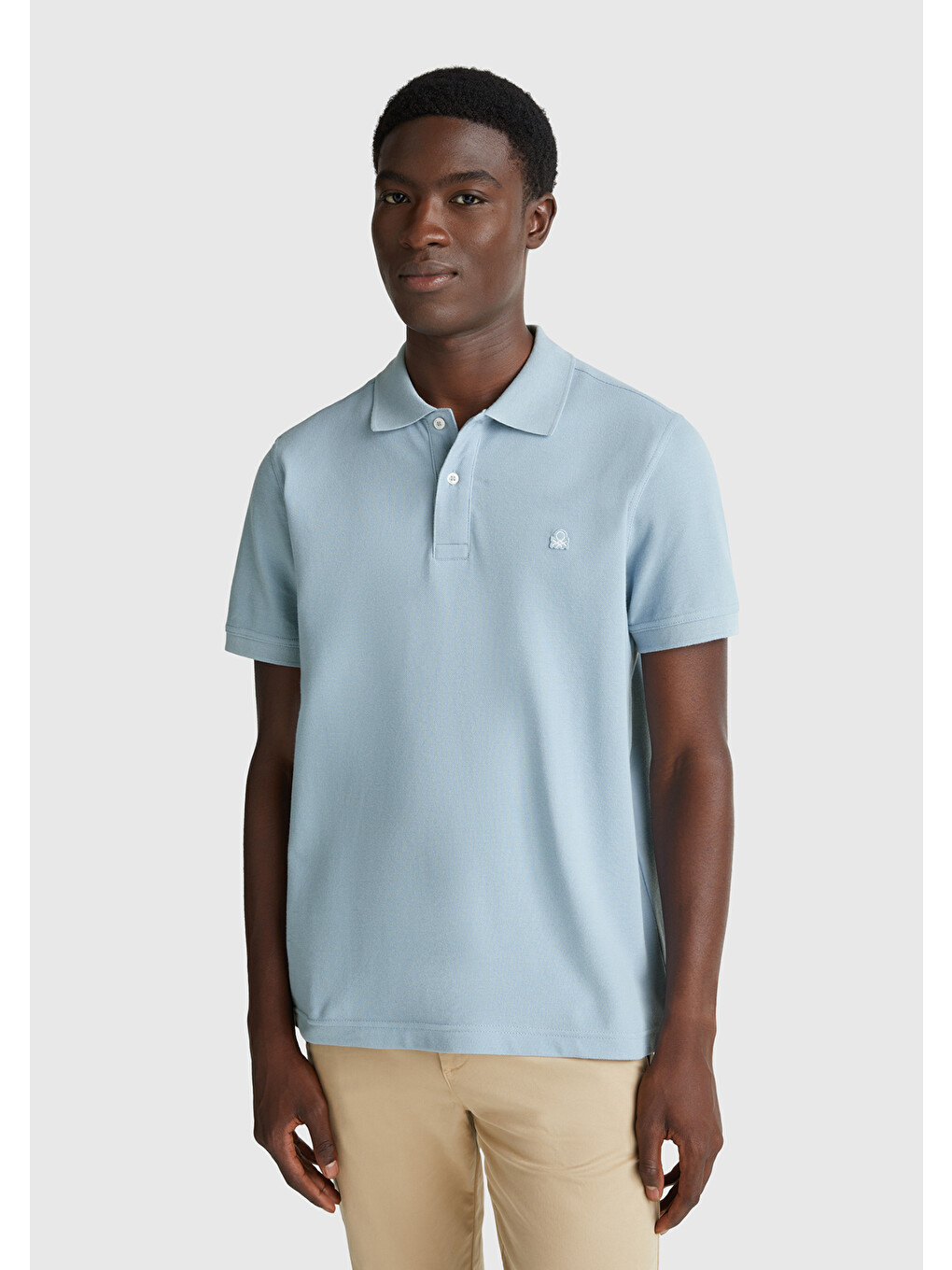 Erkek Mavi Regular Fit Kısa Kollu Polo Tişört