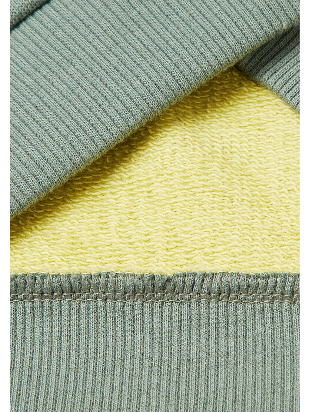 Erkek Çocuk Sarı-gri Logo Detaylı Önü Fermuarlı Ribana Detaylı Sweatshirt-2