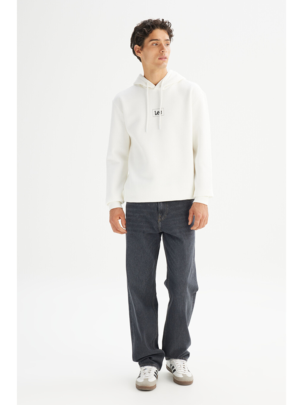 Ekru Regular Fit Kapüşonlu Sweatshirt-1
