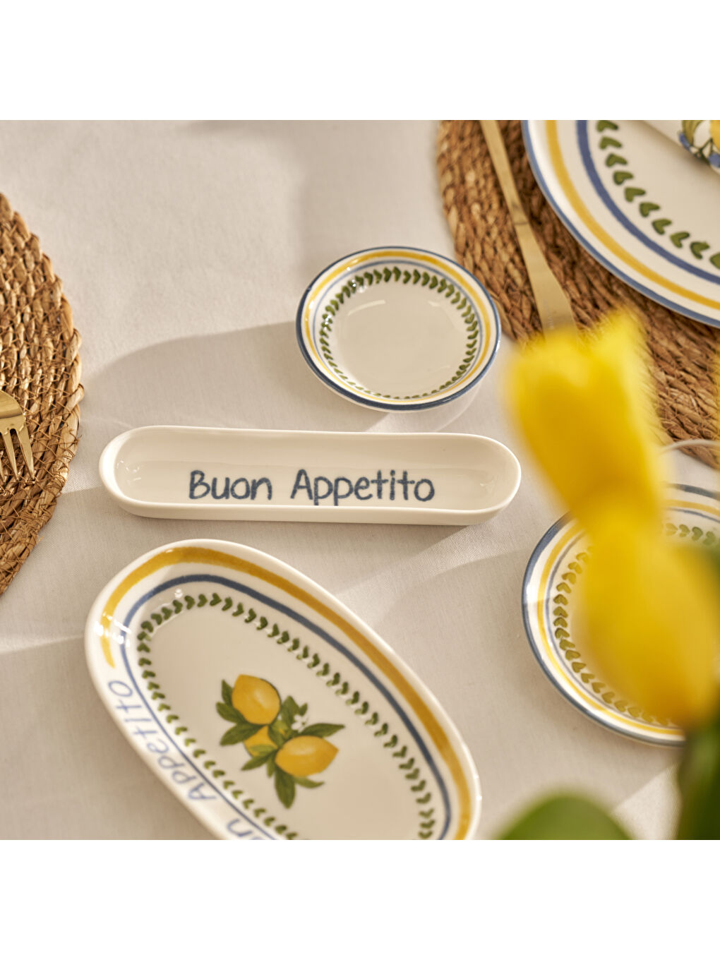 Karışık Lemoncello Porselen 26 Parça 6 Kişilik Kahvaltı Takımı-3