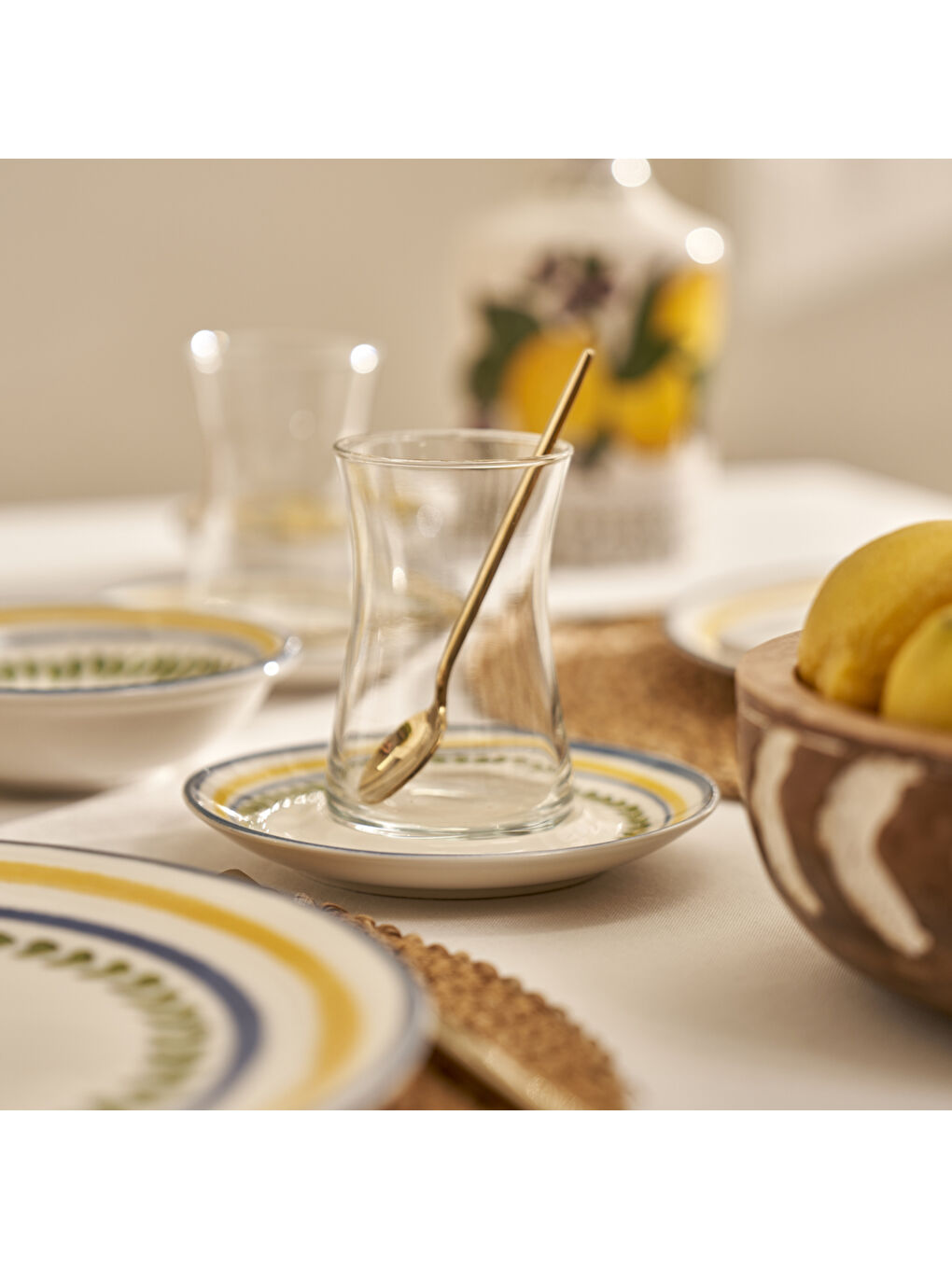 Karışık Lemoncello Porselen 26 Parça 6 Kişilik Kahvaltı Takımı-5