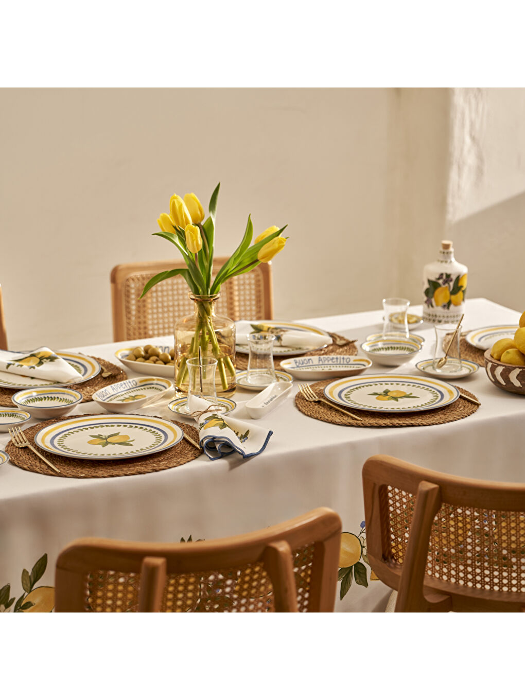 Karışık Lemoncello Porselen 26 Parça 6 Kişilik Kahvaltı Takımı-6