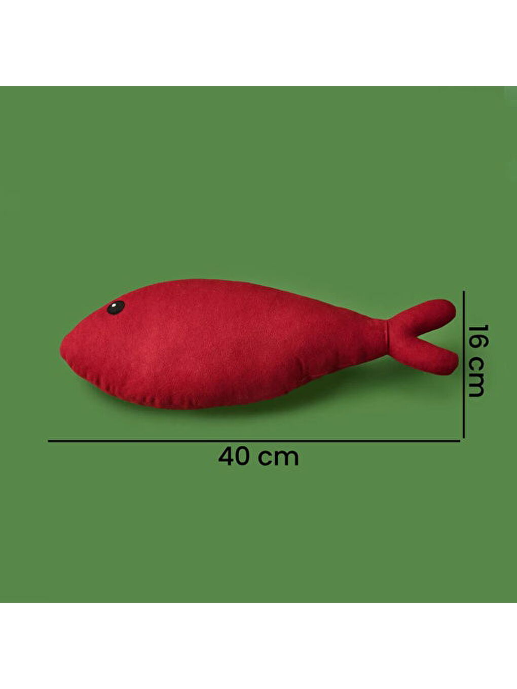 Soft Balık Figürlü Yastık - Kırmızı - 40x16 cm-5