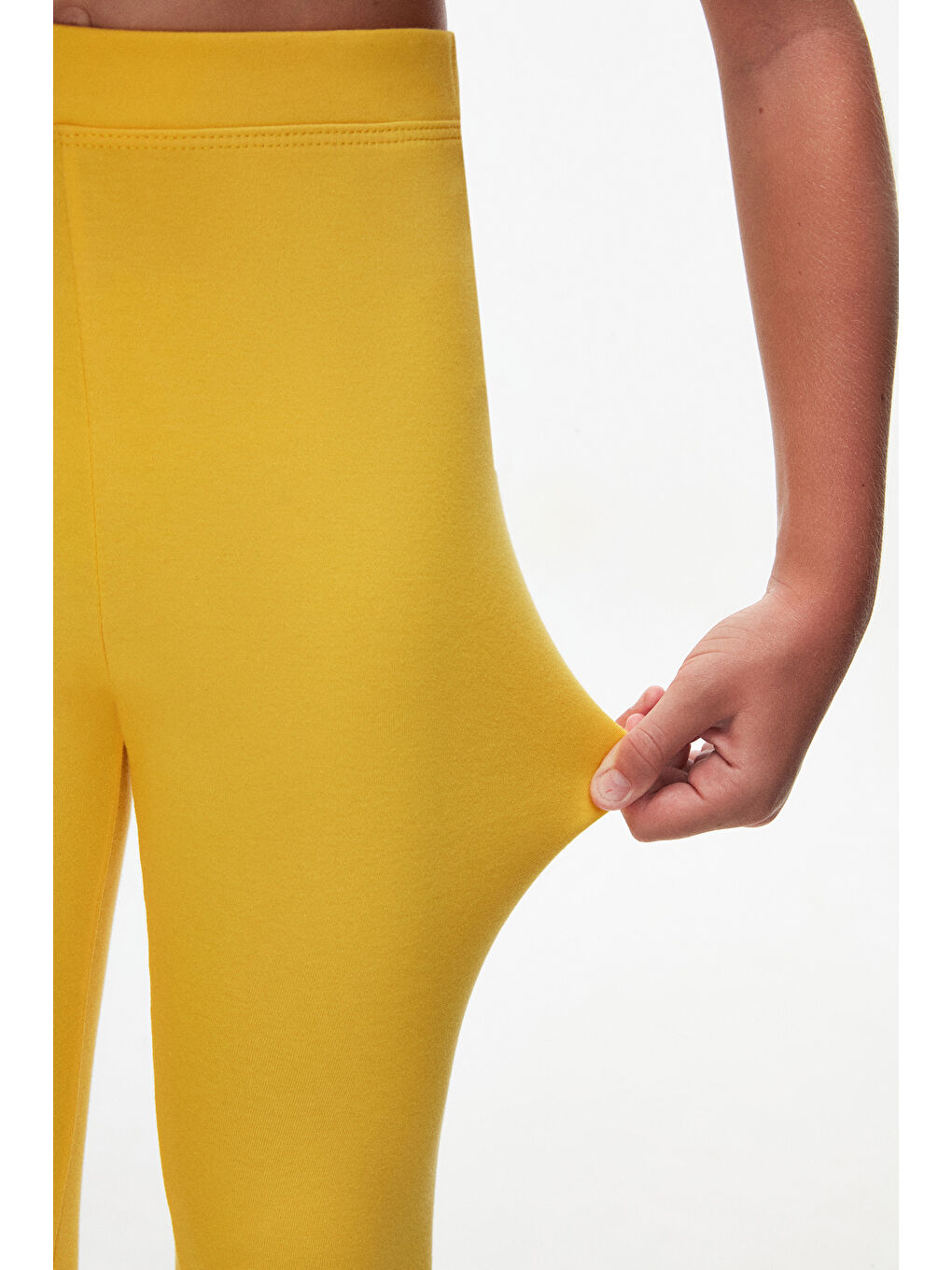 Sarı Kız Çocuk Kışlık Tam Boy Düz Basıc Tayt-2