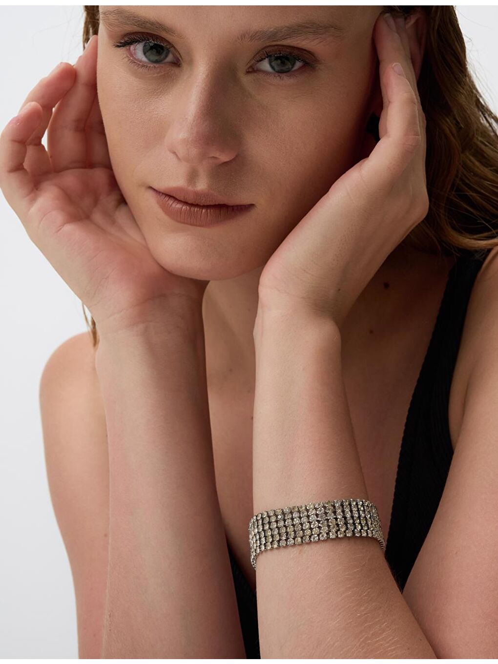 Gri Gümüş Taşlı Bileklik-4