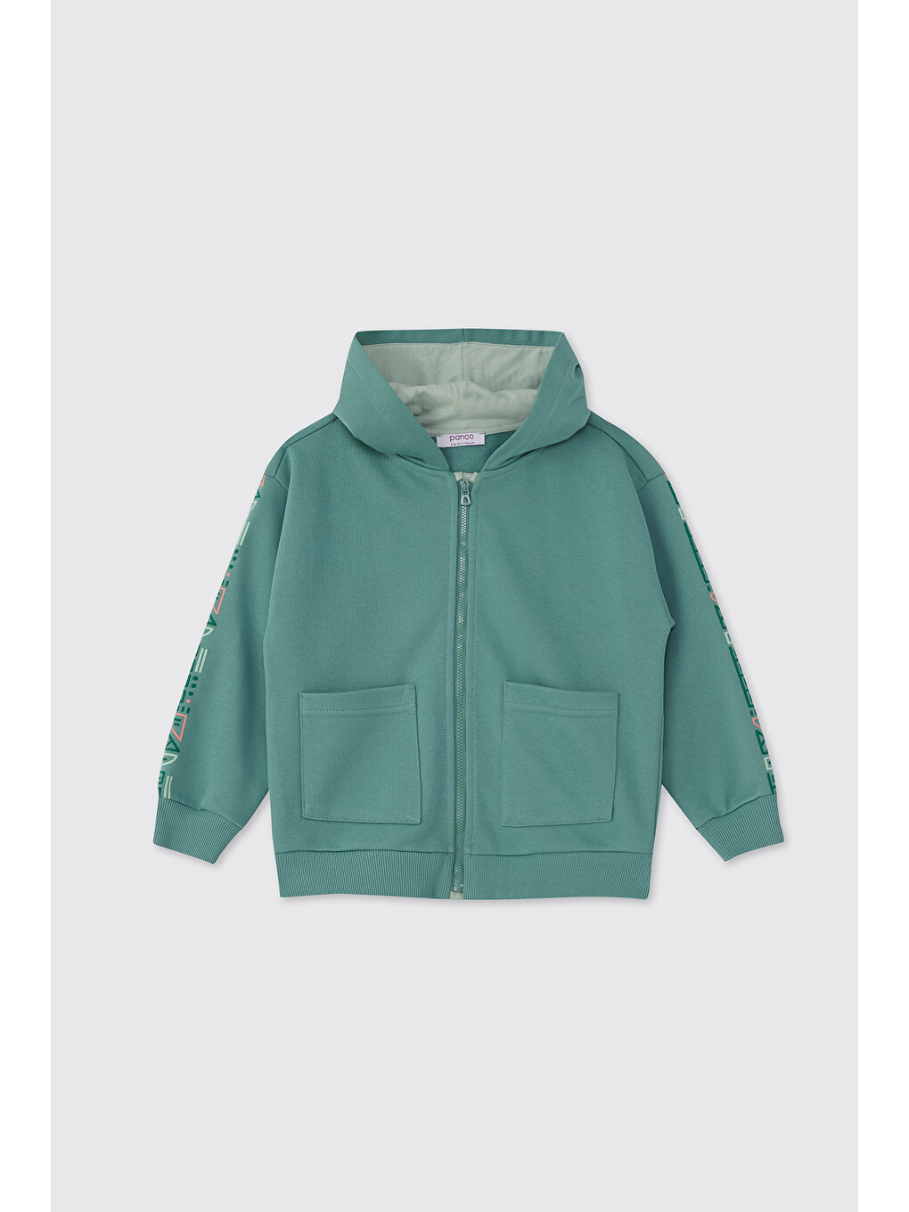 Erkek Çocuk Fermuarlı Yeşil Sweatshirt-2