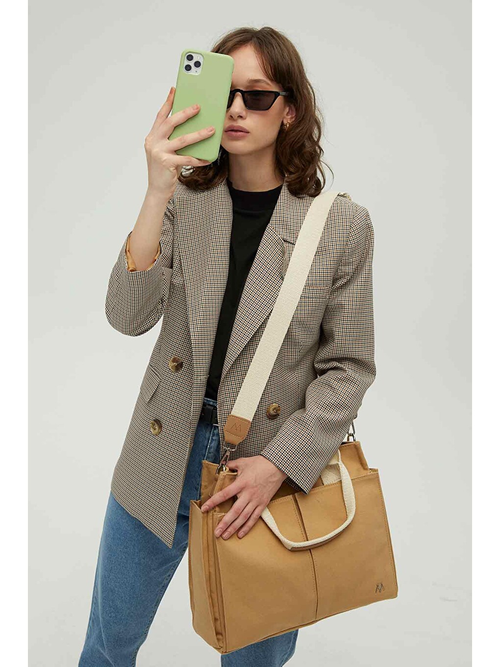 Kahverengi Kanvas Everyday Bag Camel-1