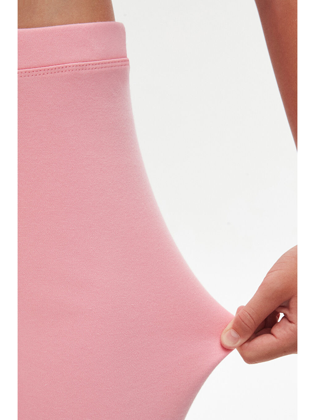 Pembe Kız Çocuk Kışlık Tam Boy Düz Basıc Tayt-2