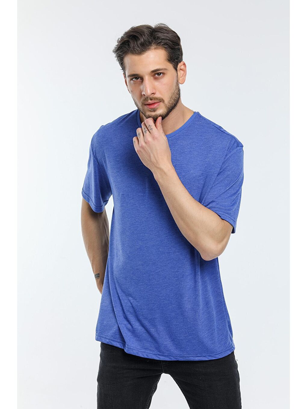 Mavi Bisiklet Yaka Oversize Fit Erkek Tişört SPR21Y30