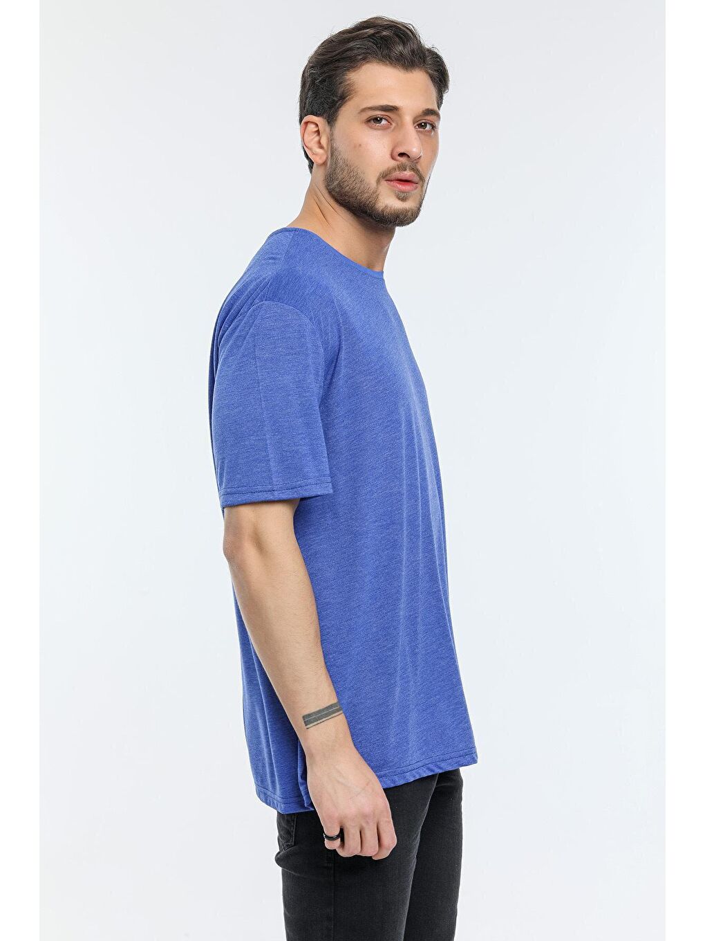 Mavi Bisiklet Yaka Oversize Fit Erkek Tişört SPR21Y30-2