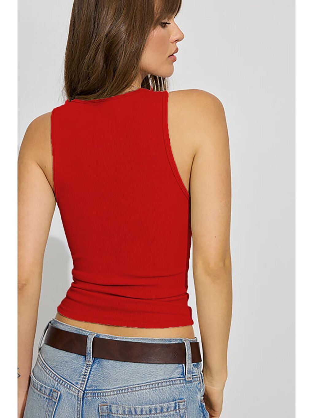 Kırmızı Kalın Askılı Kadın Atlet Mg2440-1