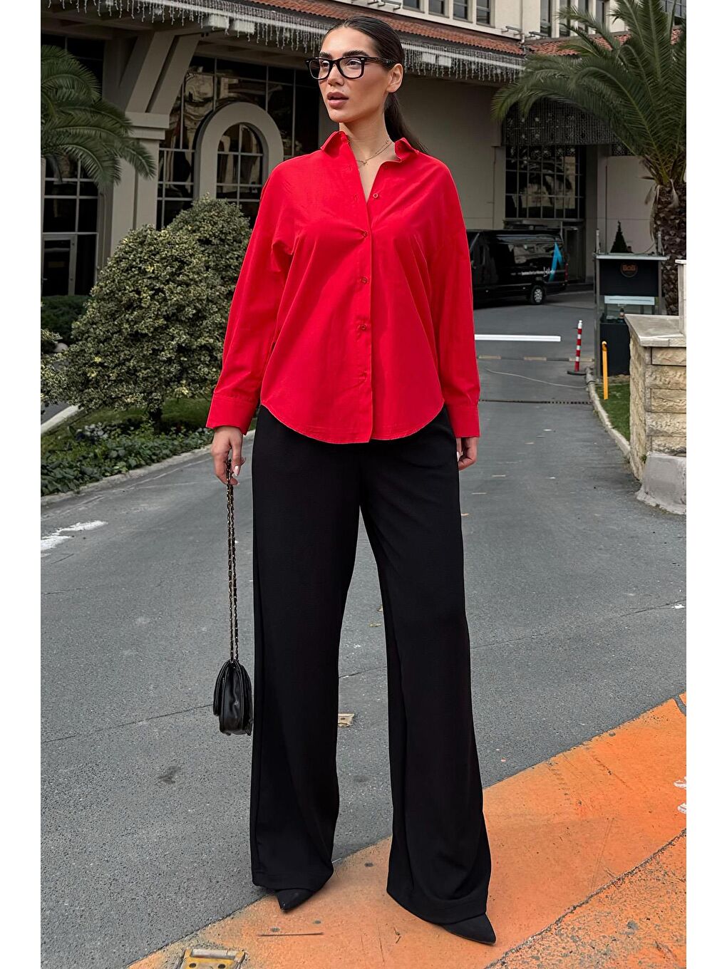 Kırmızı Basic Kadın Gömlek Mg2355-4