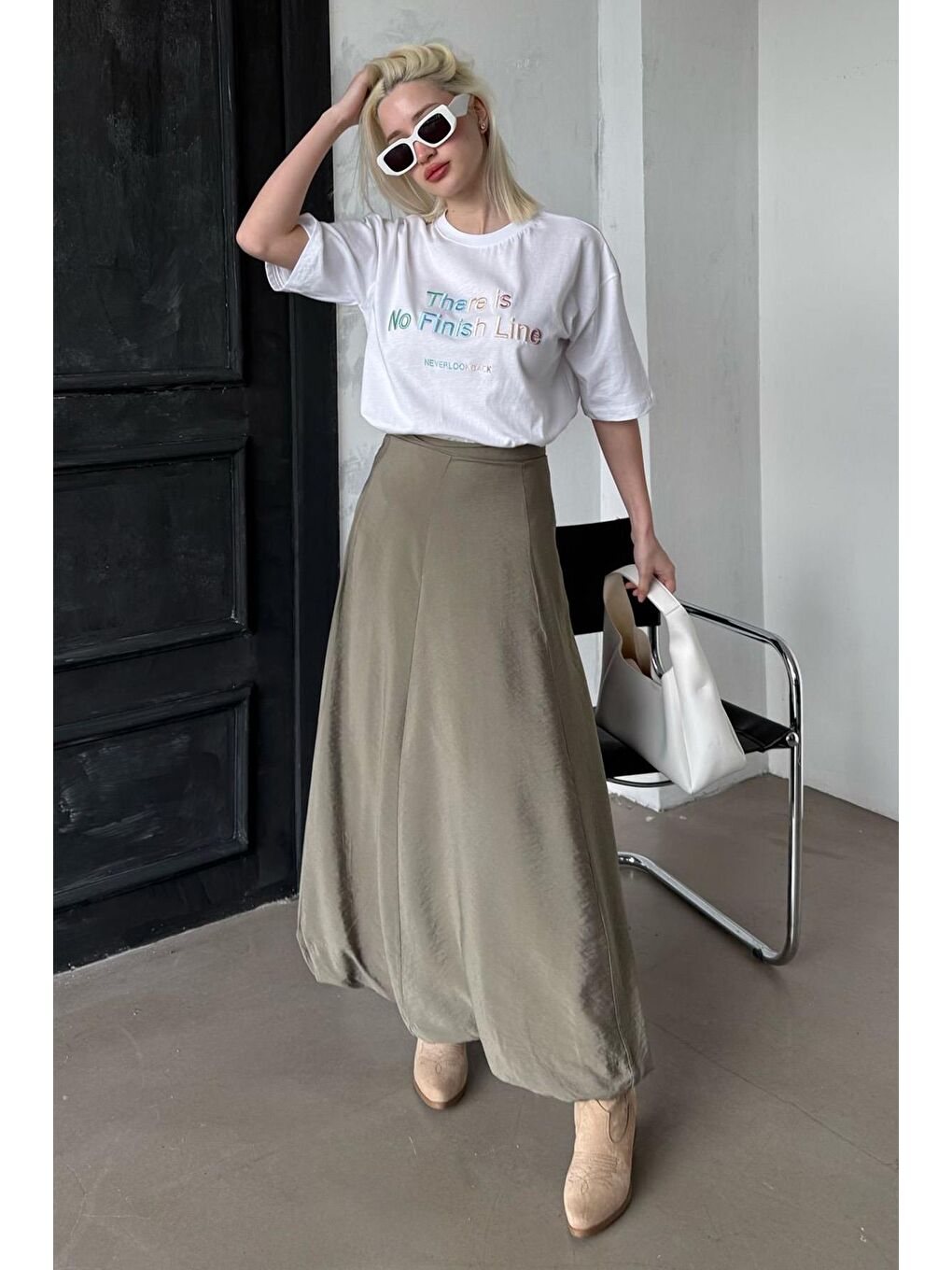 Yeşil Balon Etek Mg2319-1