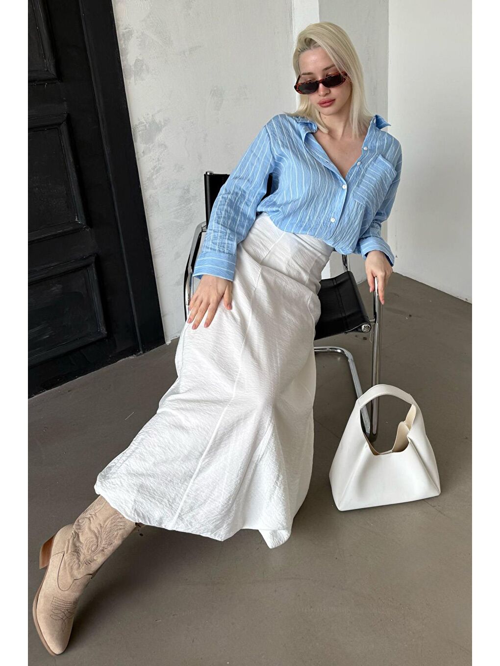 Beyaz Balon Etek Mg2319-3