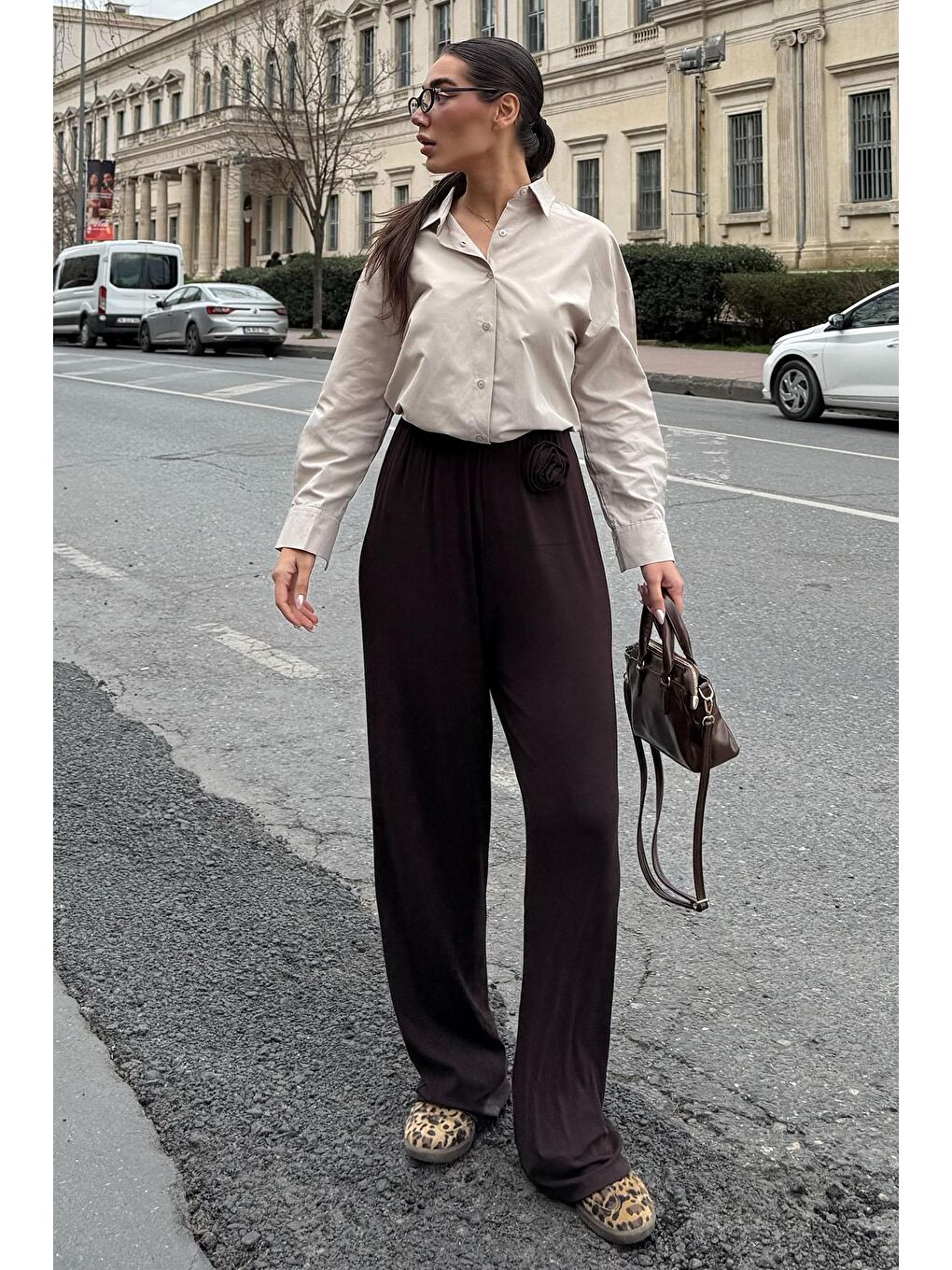 Bej Basic Kadın Gömlek Mg2355-1