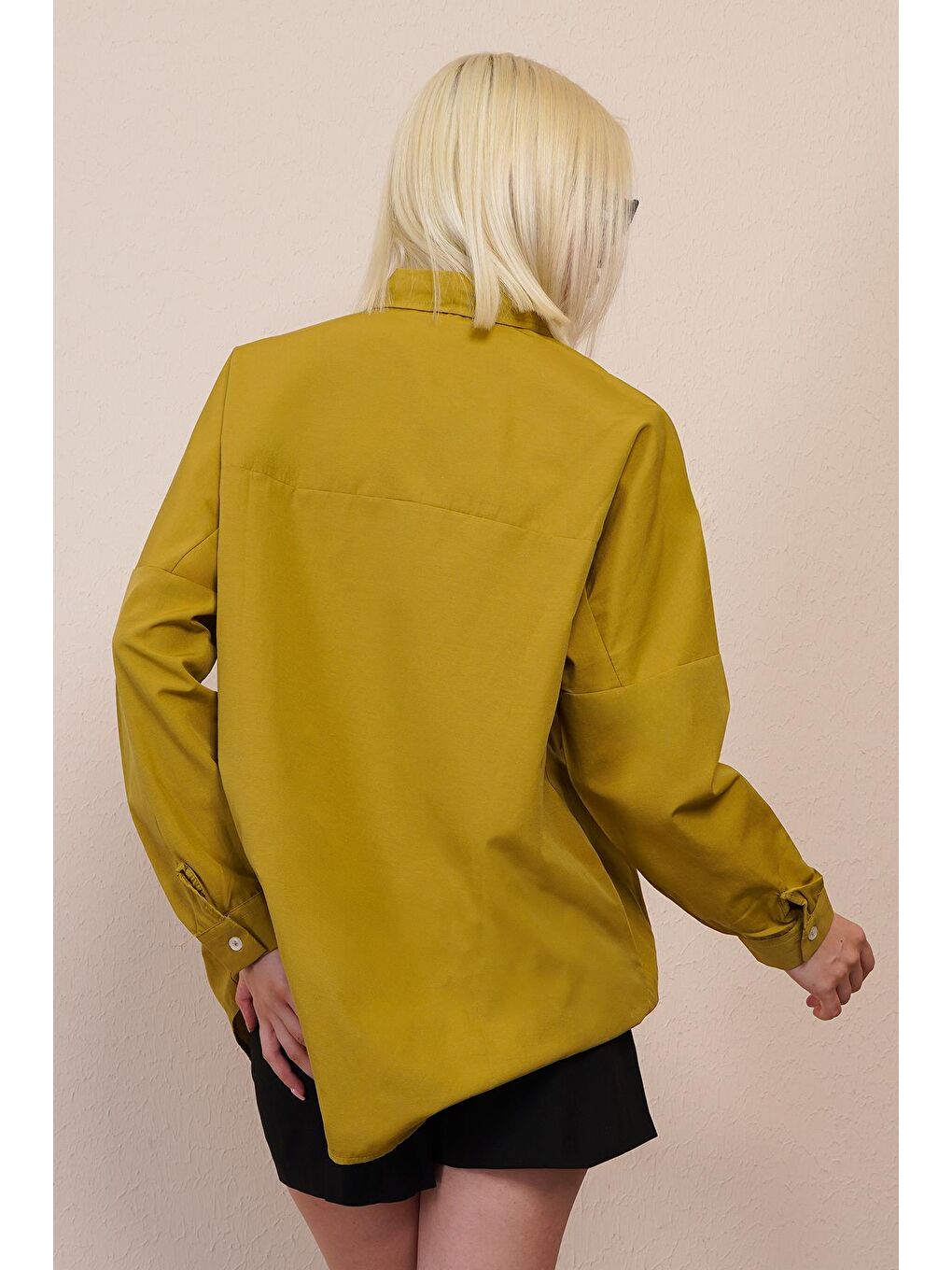 Sarı Hardal Oversize Gömlek Mg1369-5