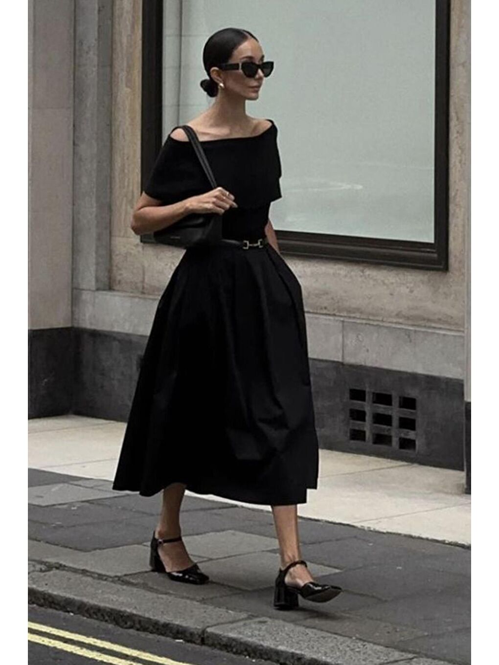 Siyah Pileli Cepli Kadın Midi Boy Etek Mg2536-6