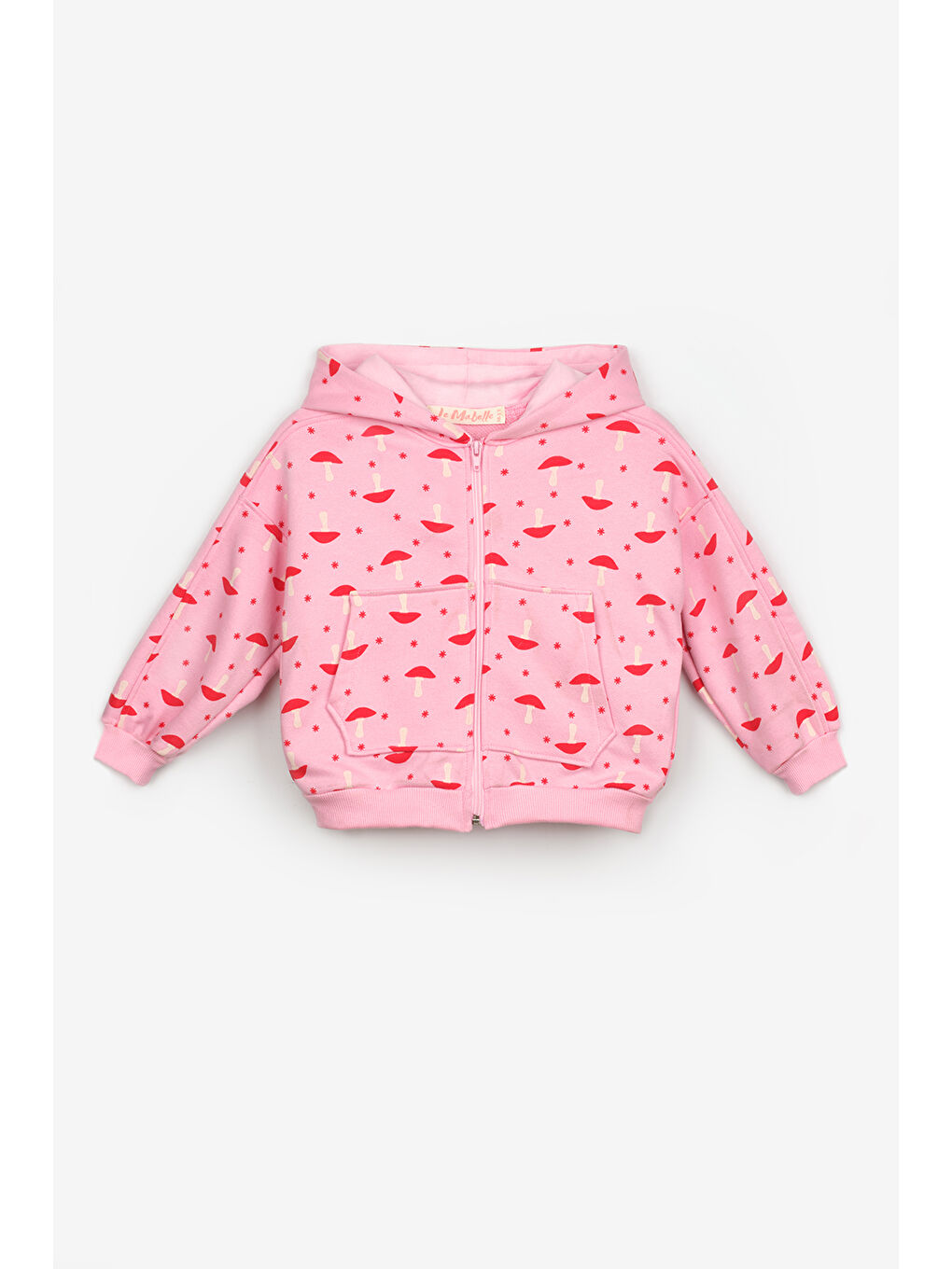 Pembe Desenli Kapüşonlu Kız Çocuk Eşofman Takımı - Nell-5