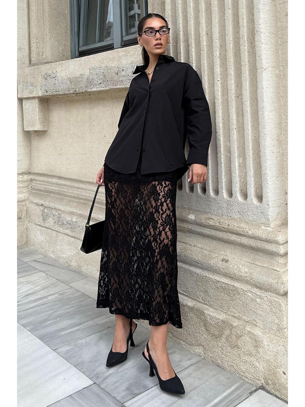 Siyah Basic Kadın Gömlek Mg2355-1