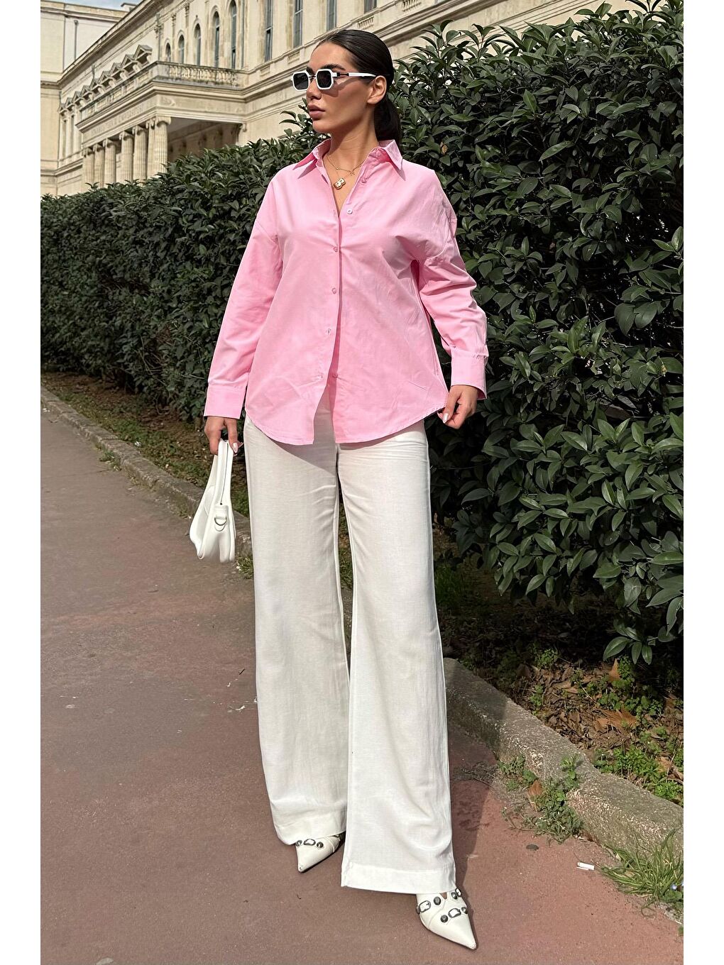 Pembe Basic Kadın Gömlek Mg2355-4