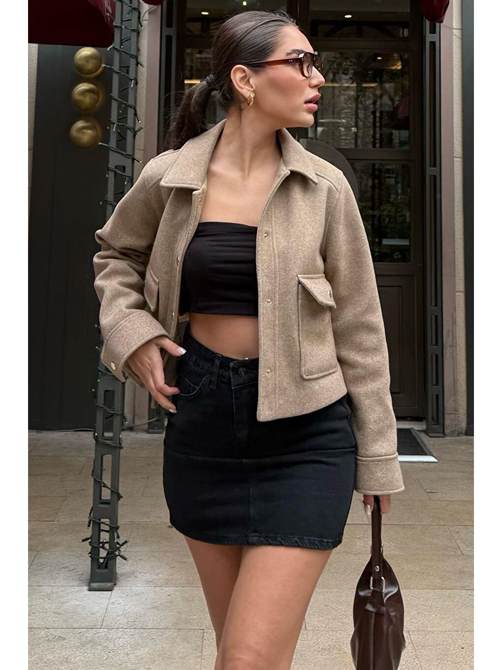 Siyah Jean Etek Mg2372