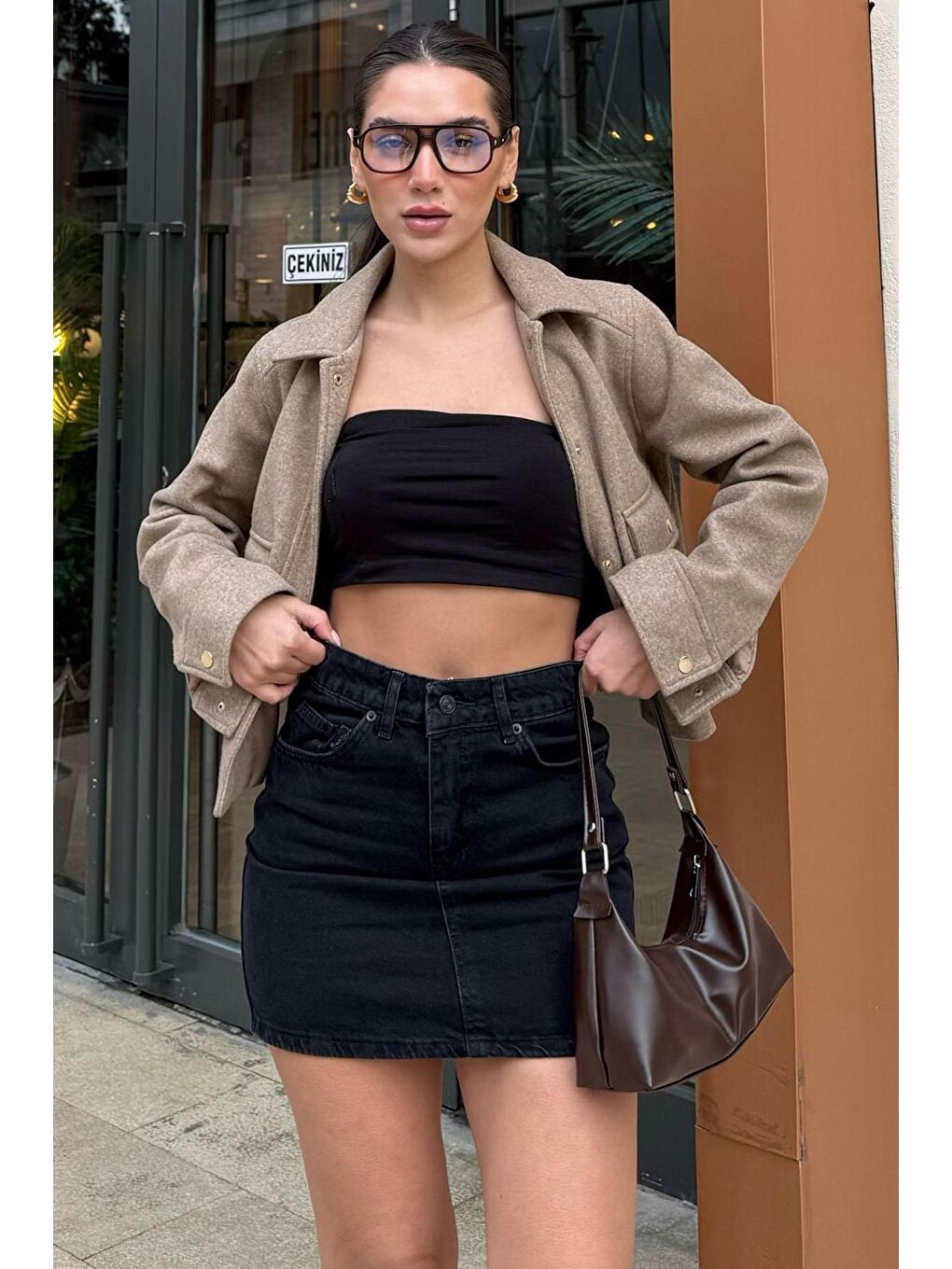 Siyah Jean Etek Mg2372-2