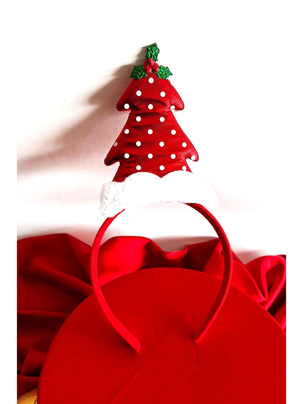 Kırmızı Yılbaşı Geyik Kafası Detaylı Parti Tacı