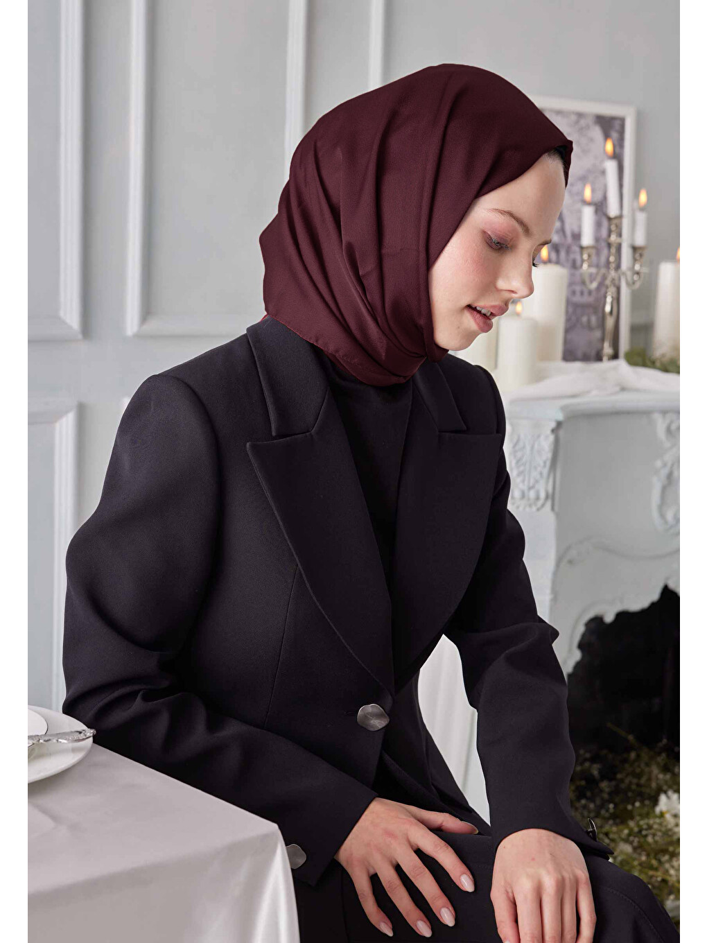 Janjanlı Şal Bordo-1