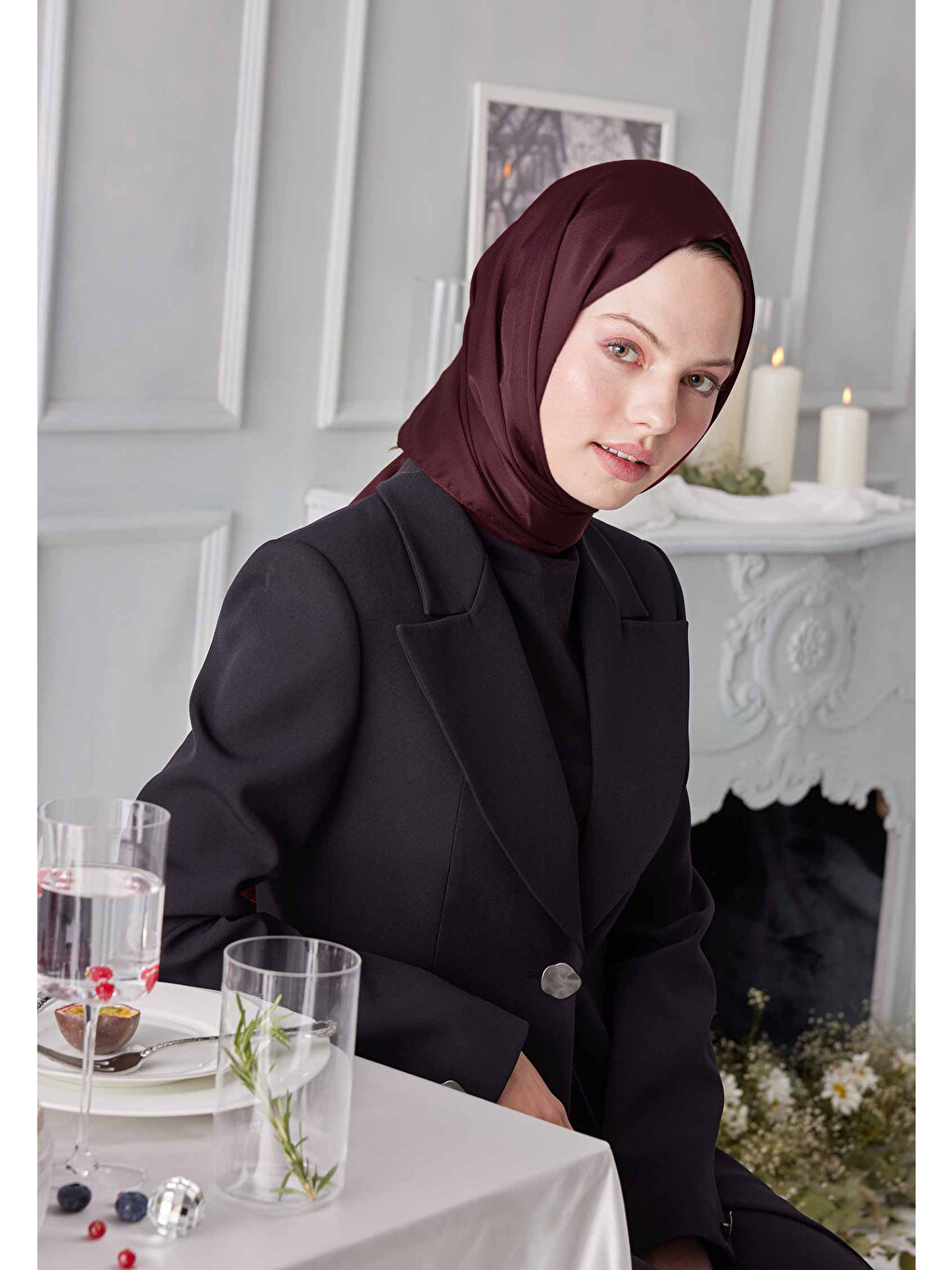 Janjanlı Şal Bordo-3
