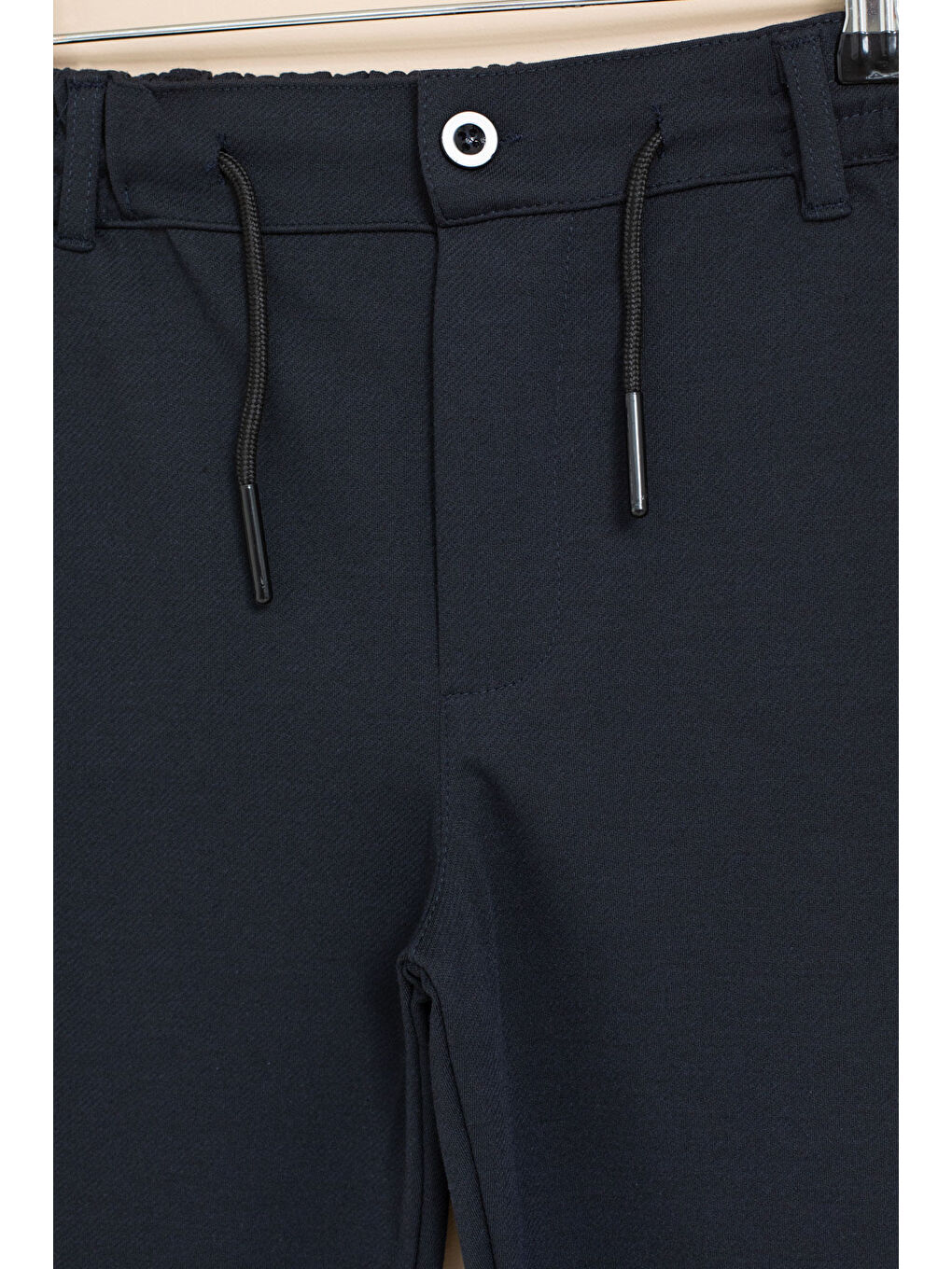 Lacivert Erkek Çocuk Duble Paça Beli Lastikli Basic Kumaş Pantolon 21421-1