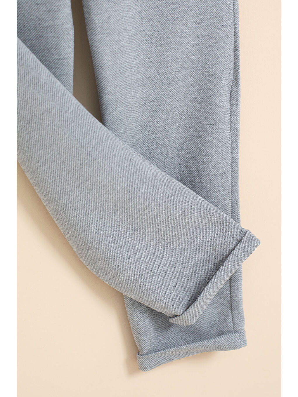 Gri Erkek Çocuk Duble Paça Beli Lastikli Basic Kumaş Pantolon 21419-2