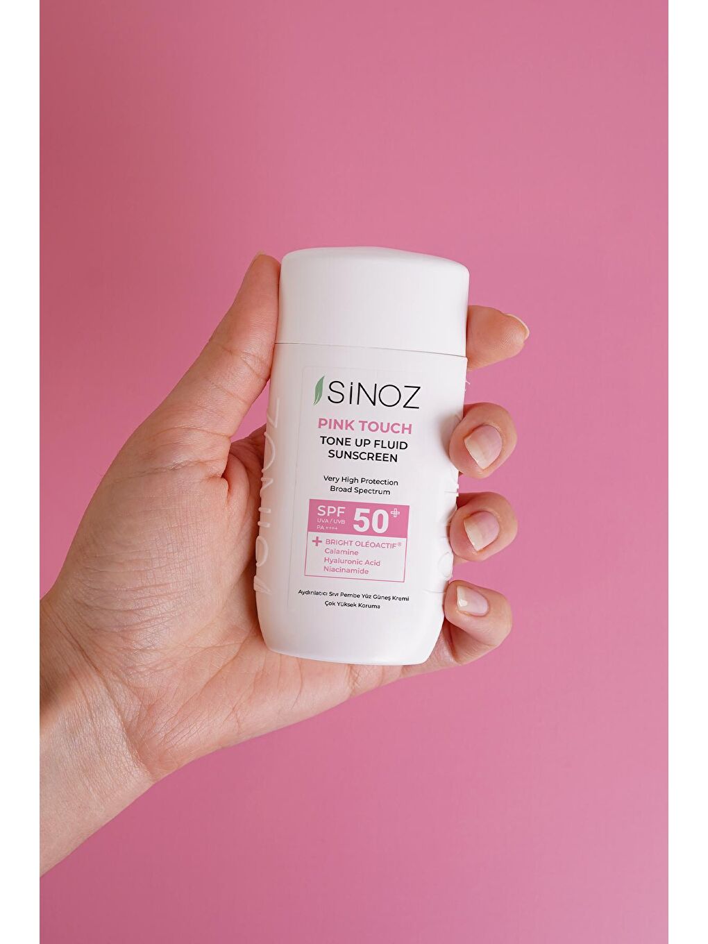 Sinoz Açık Pembe SPF 50+ Pink Touch Aydınlatıcı Sıvı Güneş Kremi- Yeni Nesil Güneş Filtreleri İle Hibrit Formül 50 ml - 4