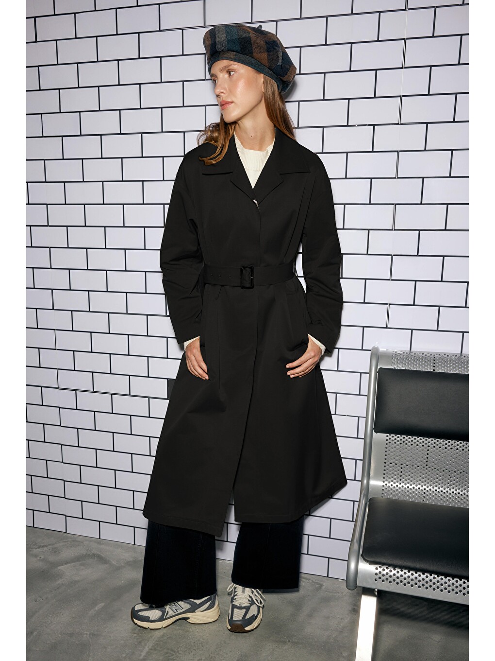 Minimal Trençkot Siyah-1