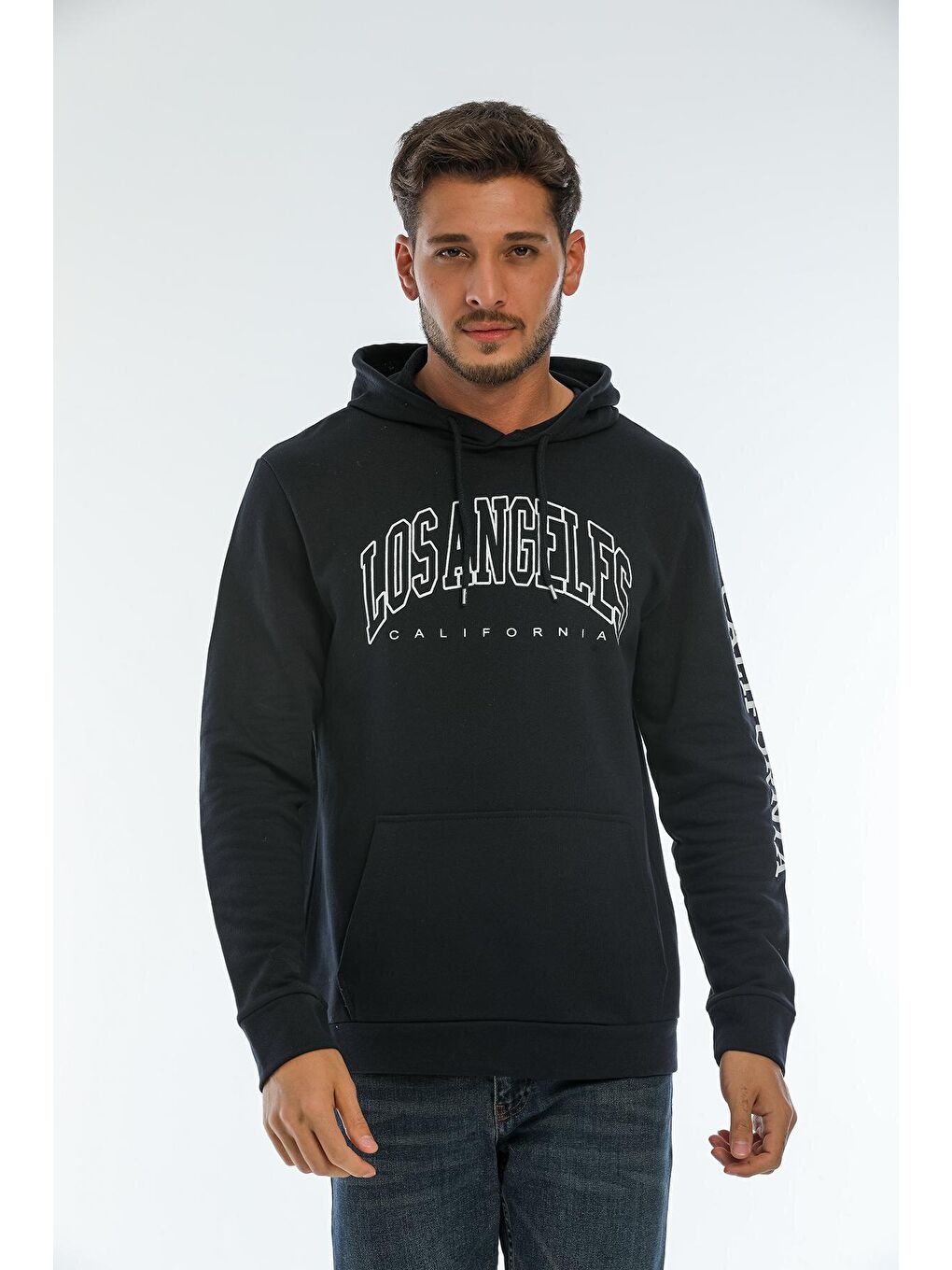 Süperlife Lacivert Erkek Kapşonlu Regular Fit Baskılı İnce Sweatshirt SPR22SW163 - 2